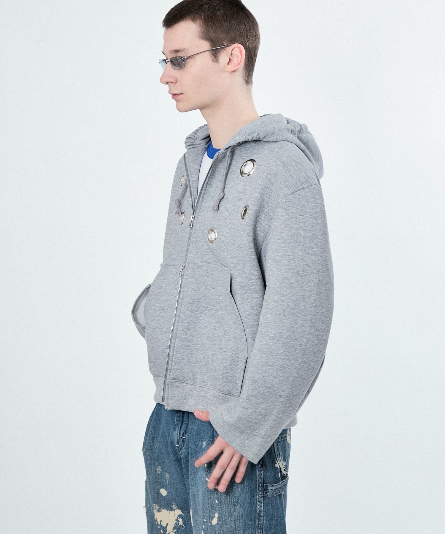 ADAM ET ROPE'｜BIG EYELET STUCK HOODIE | Rakuten Fashion(楽天