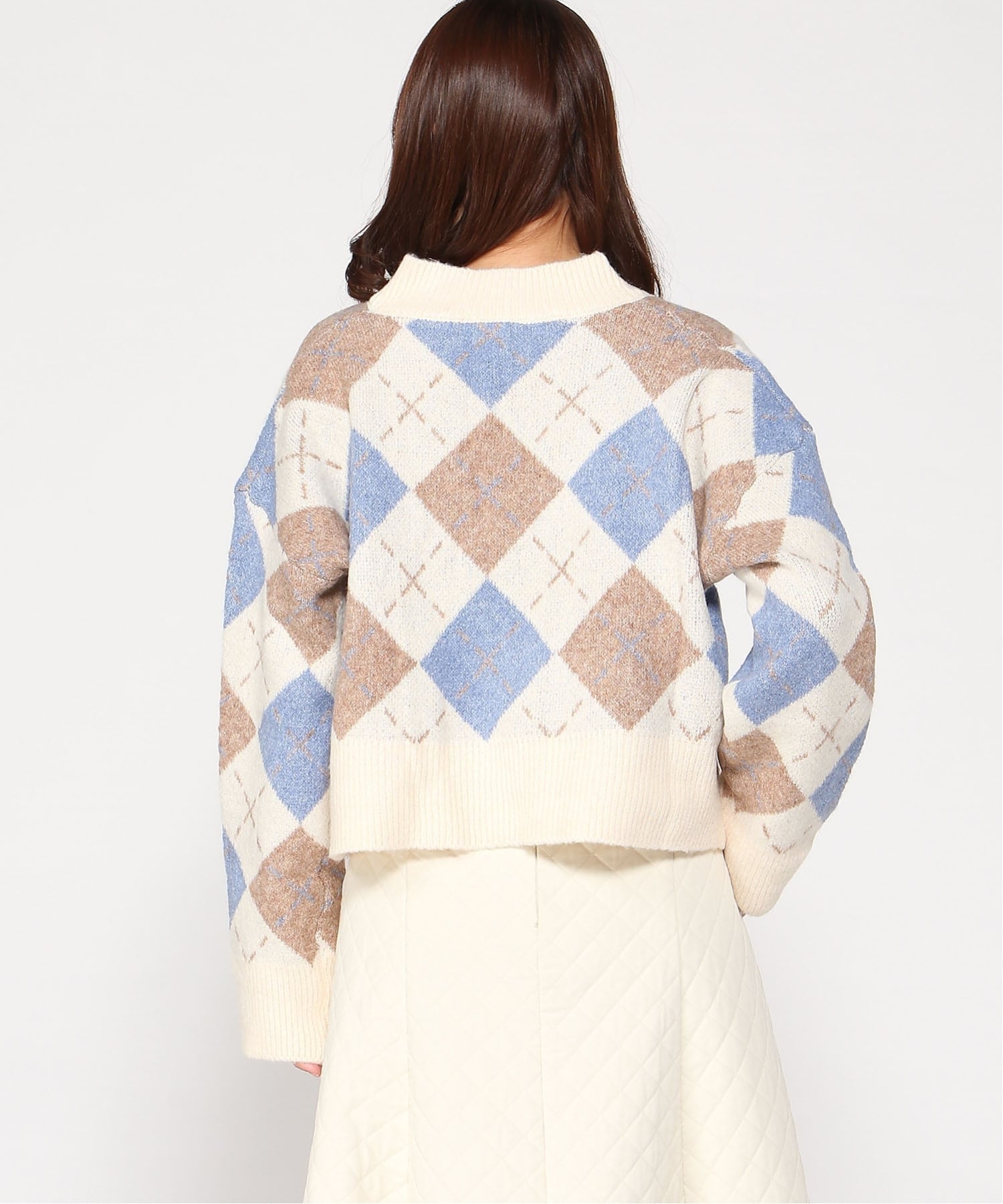 VIVID LADY｜VIVIDLADY/(W)vネックニットセーター アーガイル柄