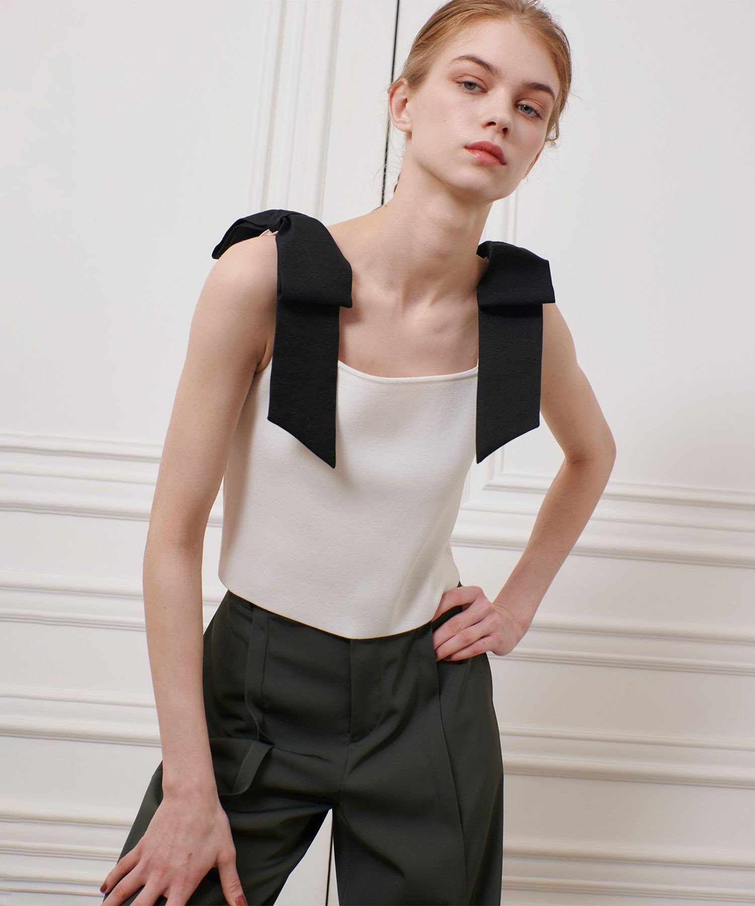 allureville｜【LOULOU WILLOUGHBY】ショルダーリボンミニタンクプル