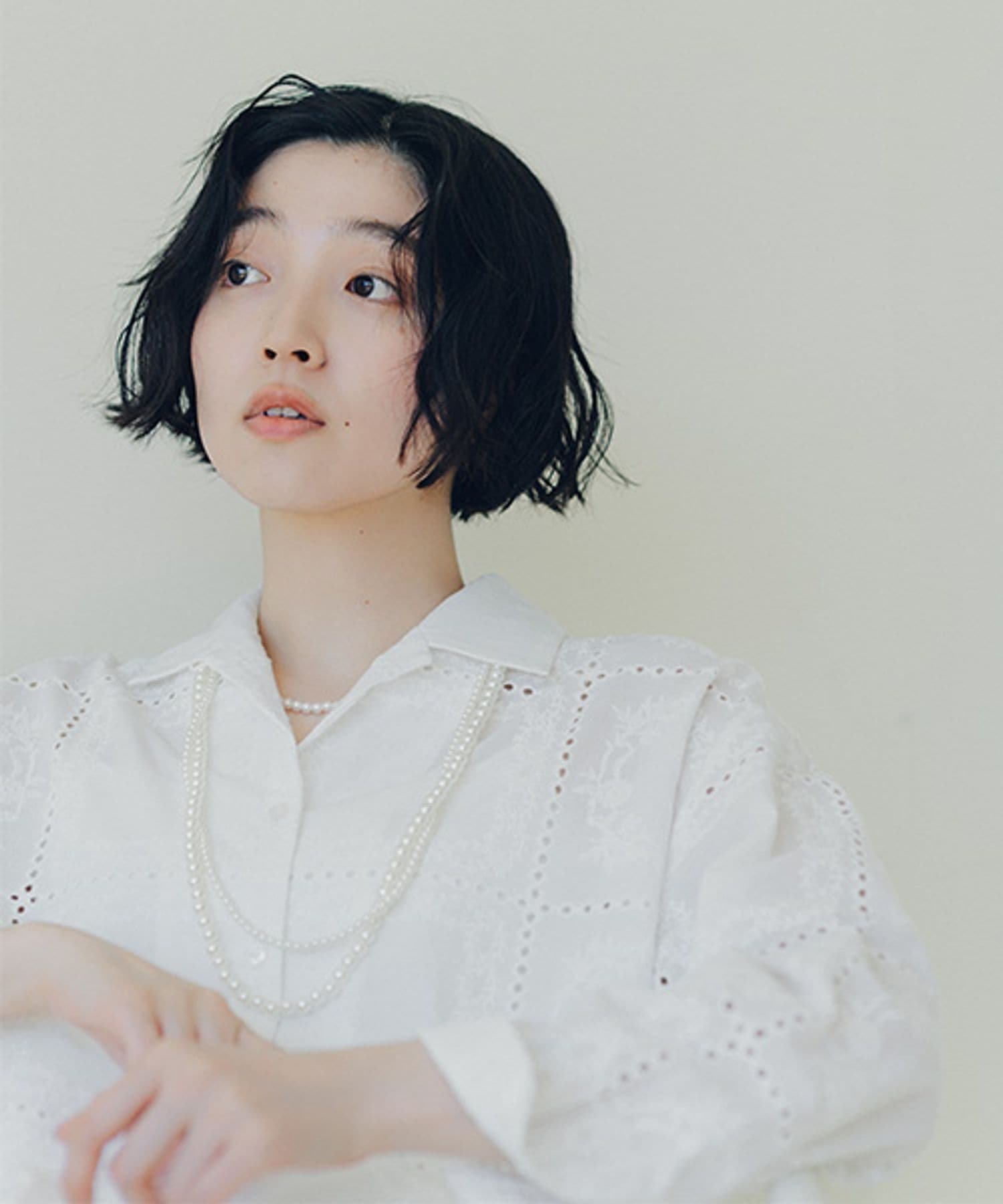 studio CLIP｜【WEB限定】パッチワークアソートレース刺繍シャツ