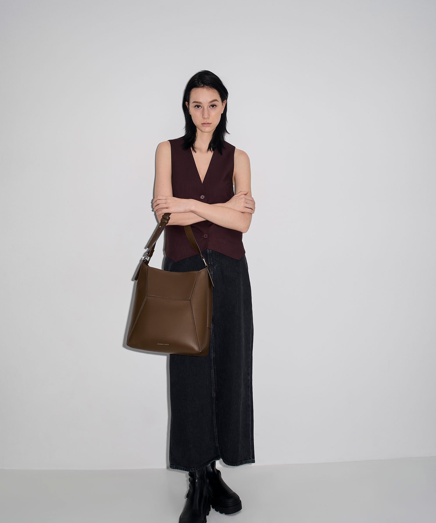 CHARLES & KEITH｜Nasrin ナスリン ジオメトリックトートバッグ