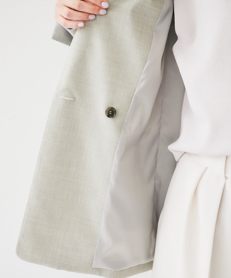 UNTITLED｜【通勤/春の軽羽織り】サマーウール調 ダブルブレスト