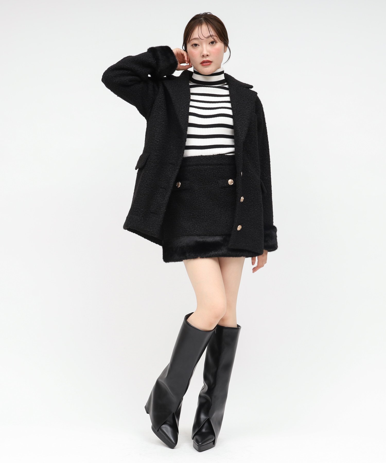 ROYAL PARTY｜ファー付テーラージャケットコート | Rakuten Fashion