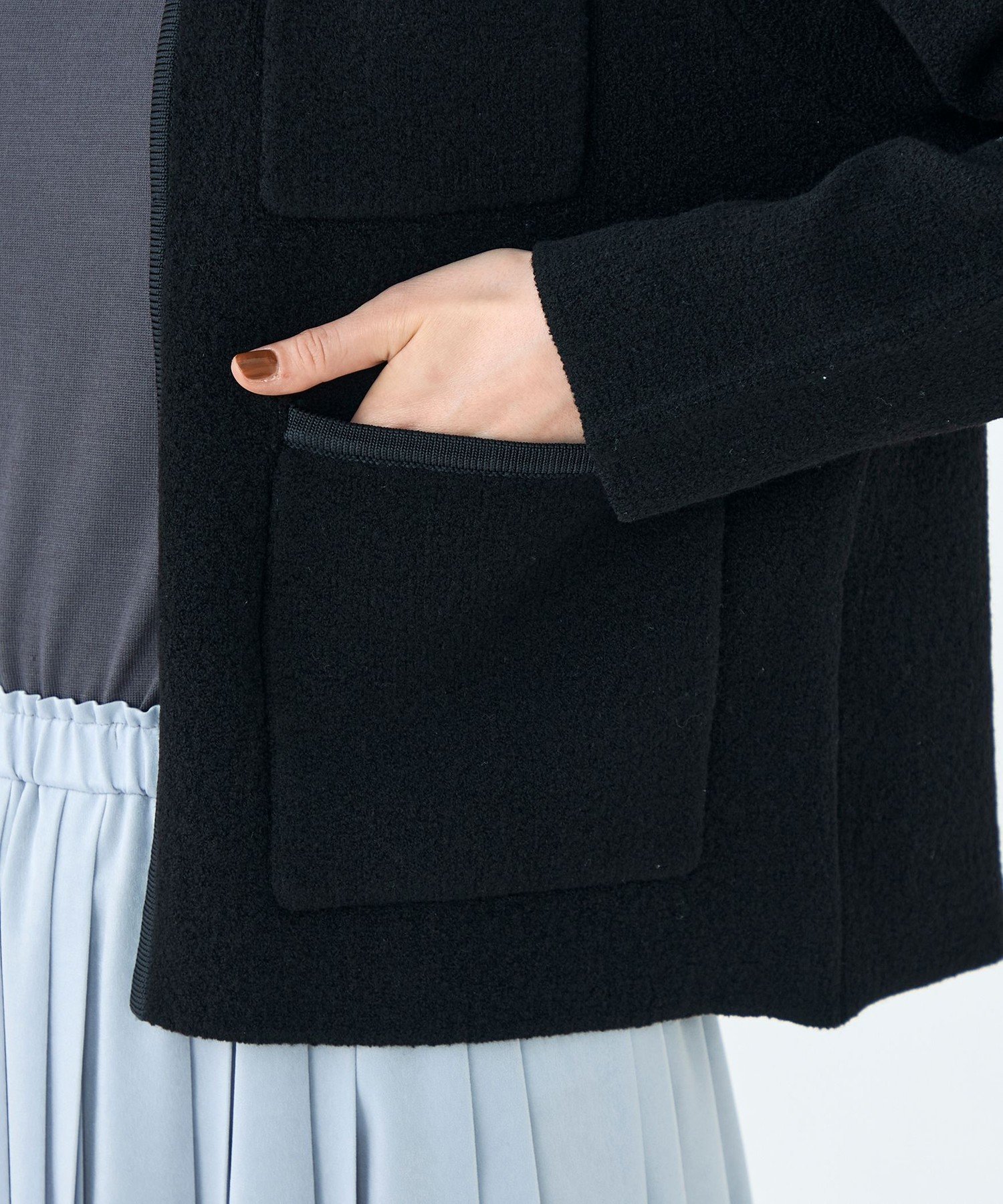 TOMORROWLAND｜ウールナイロンブークレー フロントオープン