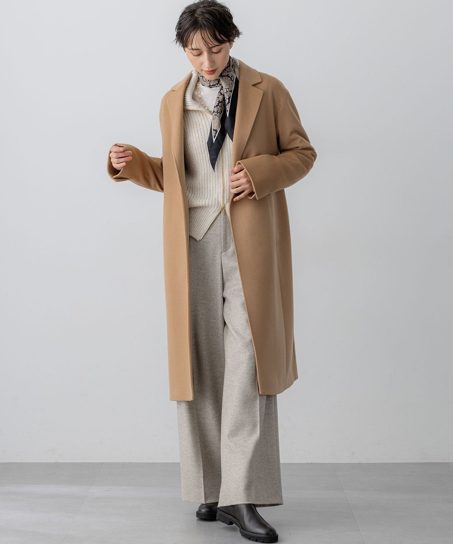 23区｜【洗える】スパンコールバルキー ダブルジップ ニットブルゾン