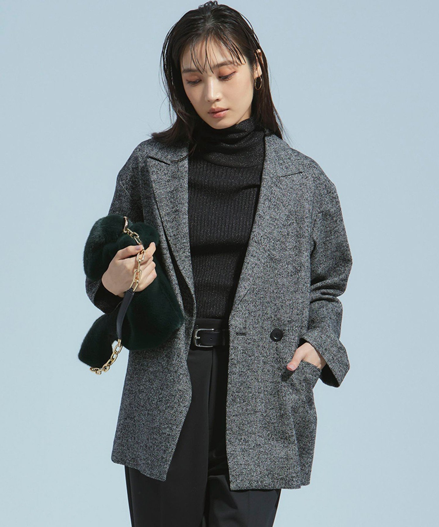 23区｜ヘリンボーンループツイード ジャケット | Rakuten Fashion(楽天