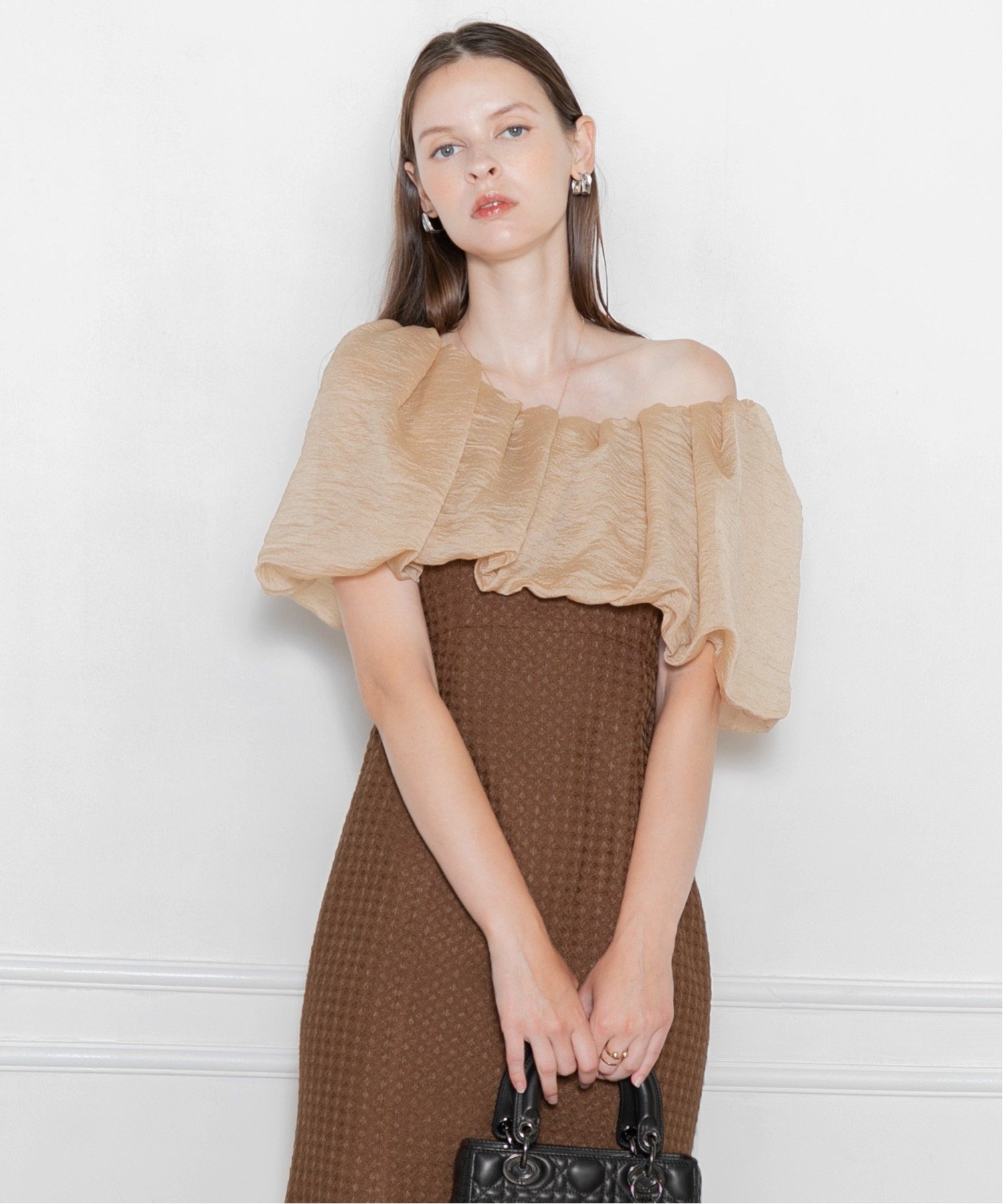 Leja｜LEJA/2WAYオフショルダーワッフル生地マーメイドワンピース