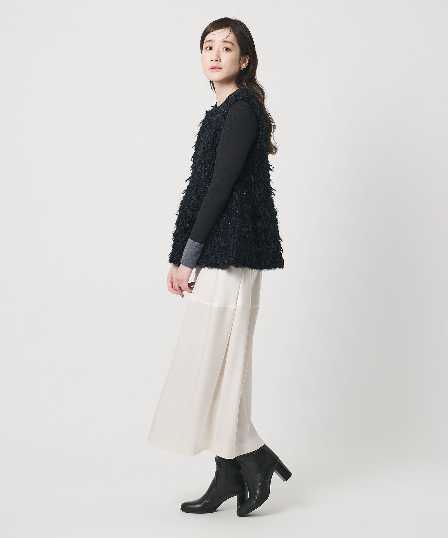 UNITED ARROWS｜ミックスヤーン ペプラム ベスト | Rakuten Fashion