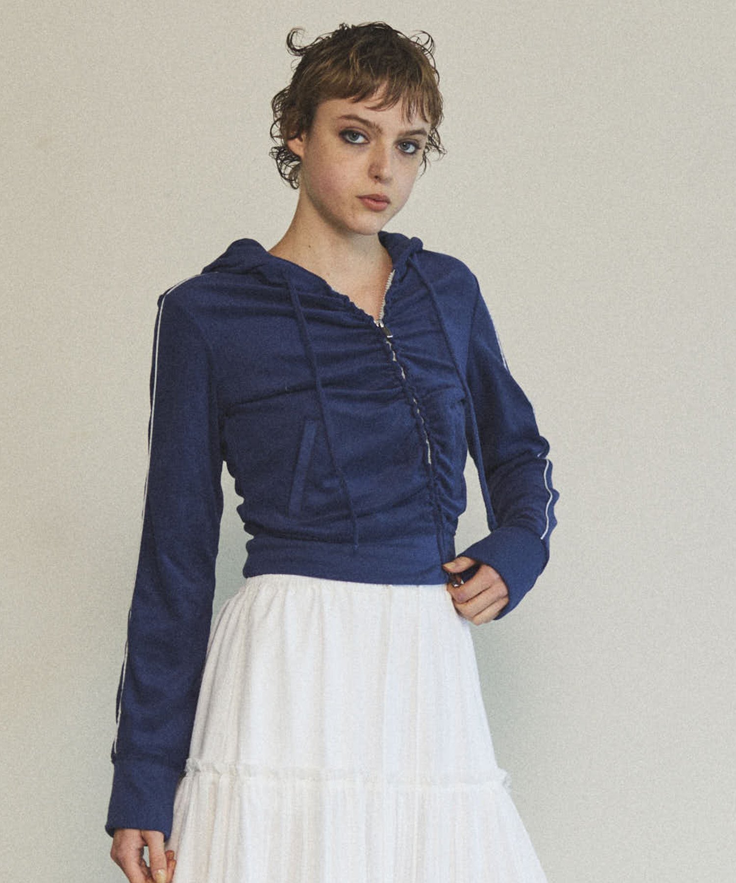 MAISON SPECIAL｜Gather Pile Fabric Short Length Hoodie | Rakuten