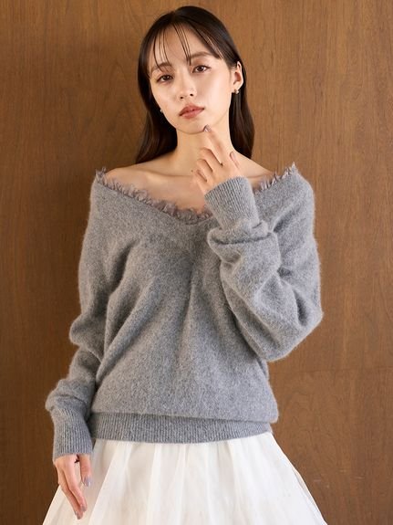 SNIDEL｜フォックス衿レースプルオーバー | Rakuten Fashion(楽天