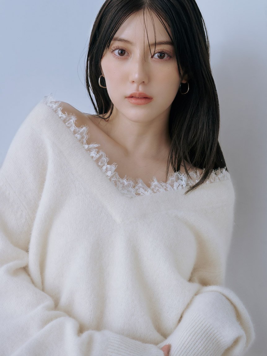 SNIDEL｜フォックス衿レースプルオーバー | Rakuten Fashion(楽天