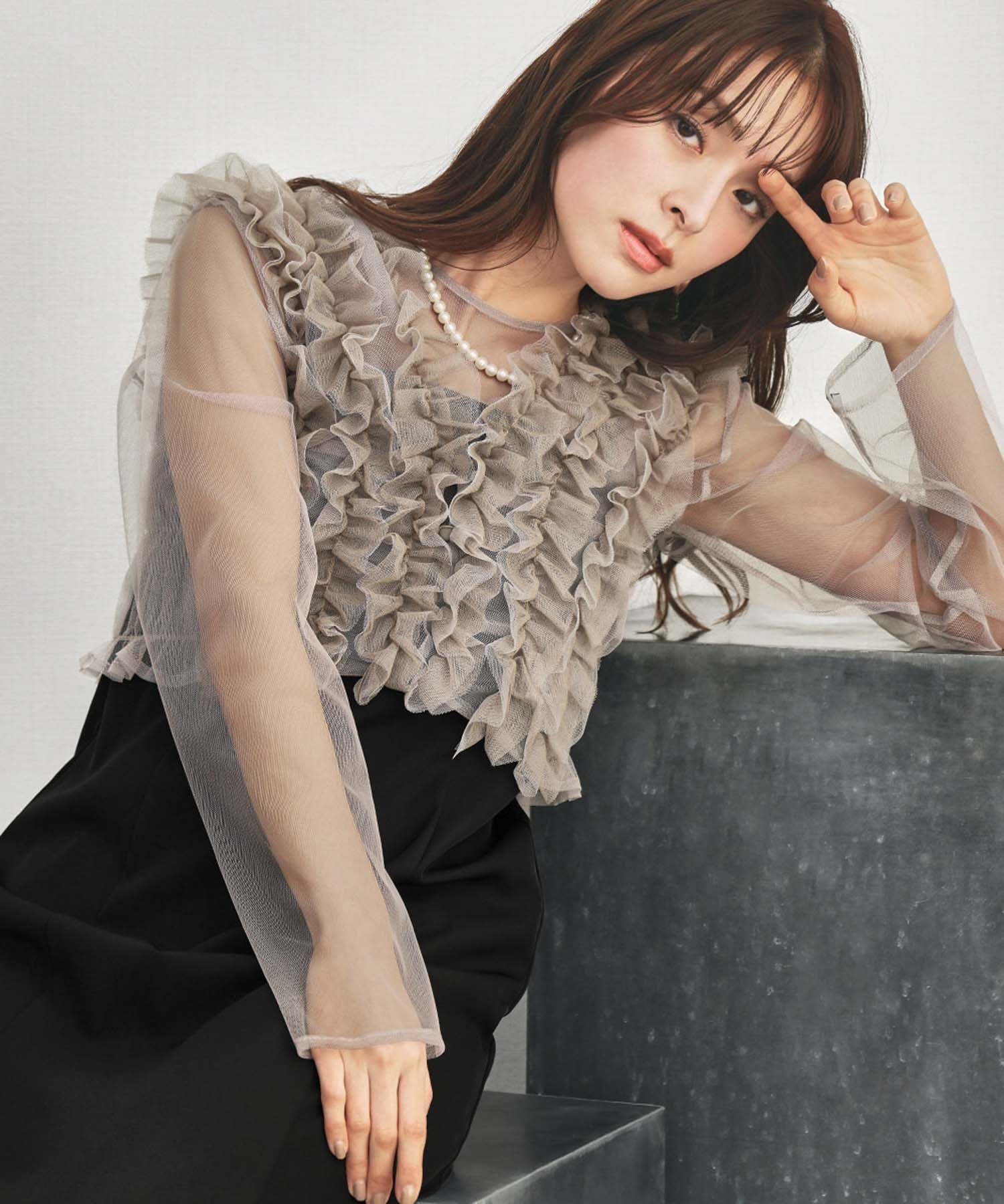 RIVER FIELD & Co.｜チュールフリルベスト シアートップス キャミ