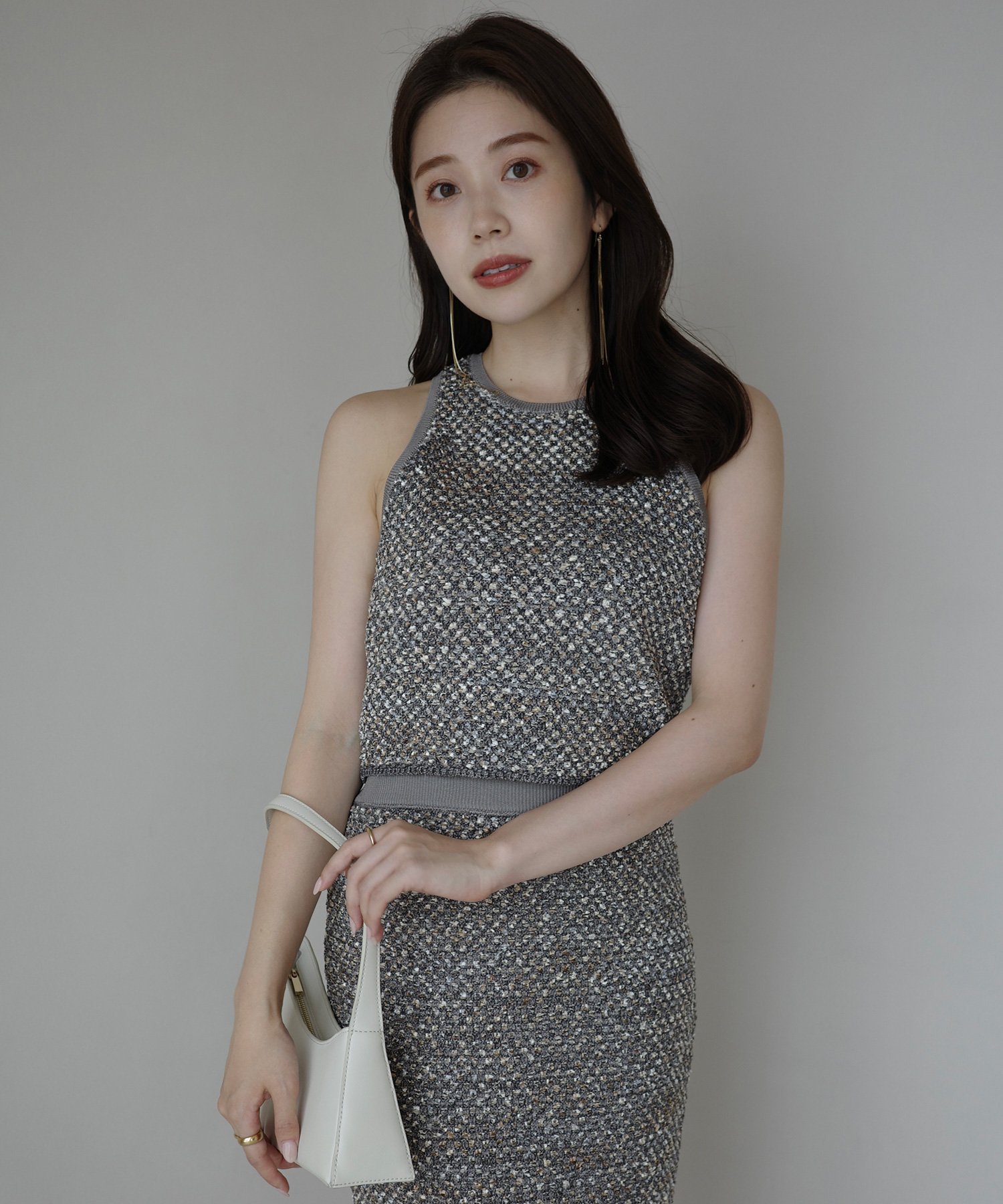anuans｜ニットツイードタンクトップ | Rakuten Fashion(楽天