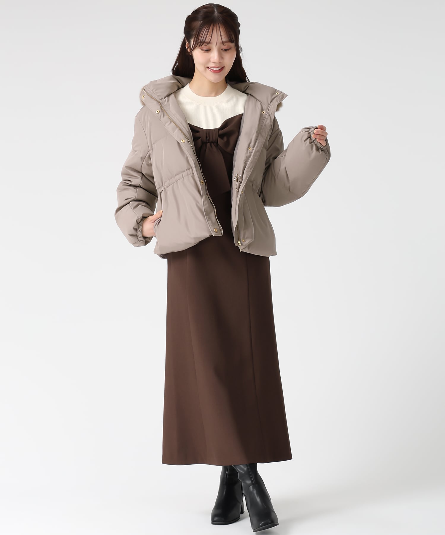 31 Sons de mode｜2025秋冬新作 フードファー付ショートダウン