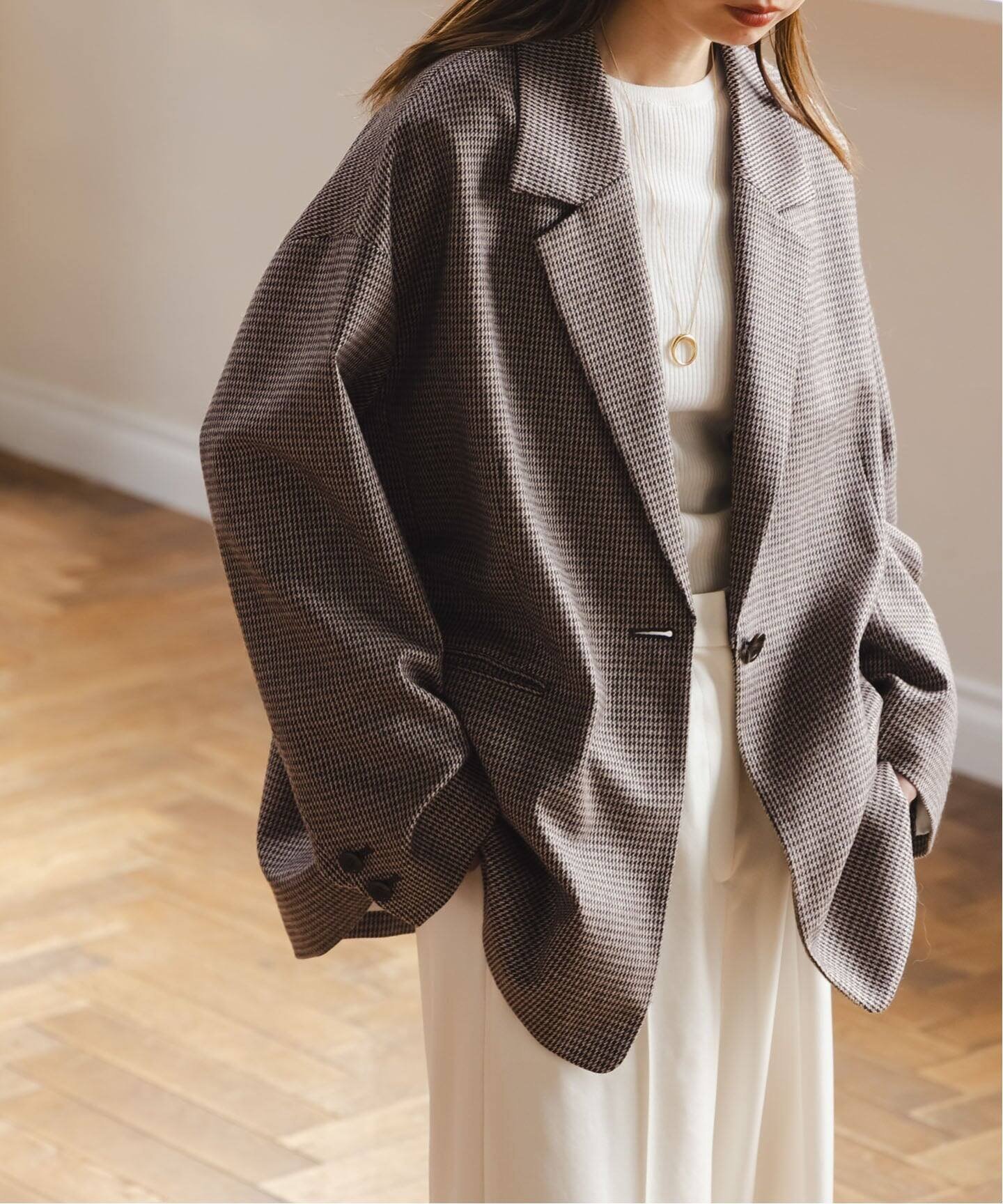 NOBLE｜《追加》オーバーサイズチェックジャケット | Rakuten Fashion