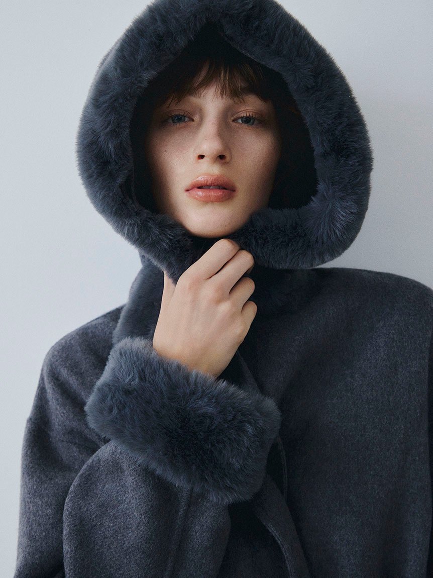 FRAY I.D｜【WEB限定カラー】ファーリバーミドルコート | Rakuten