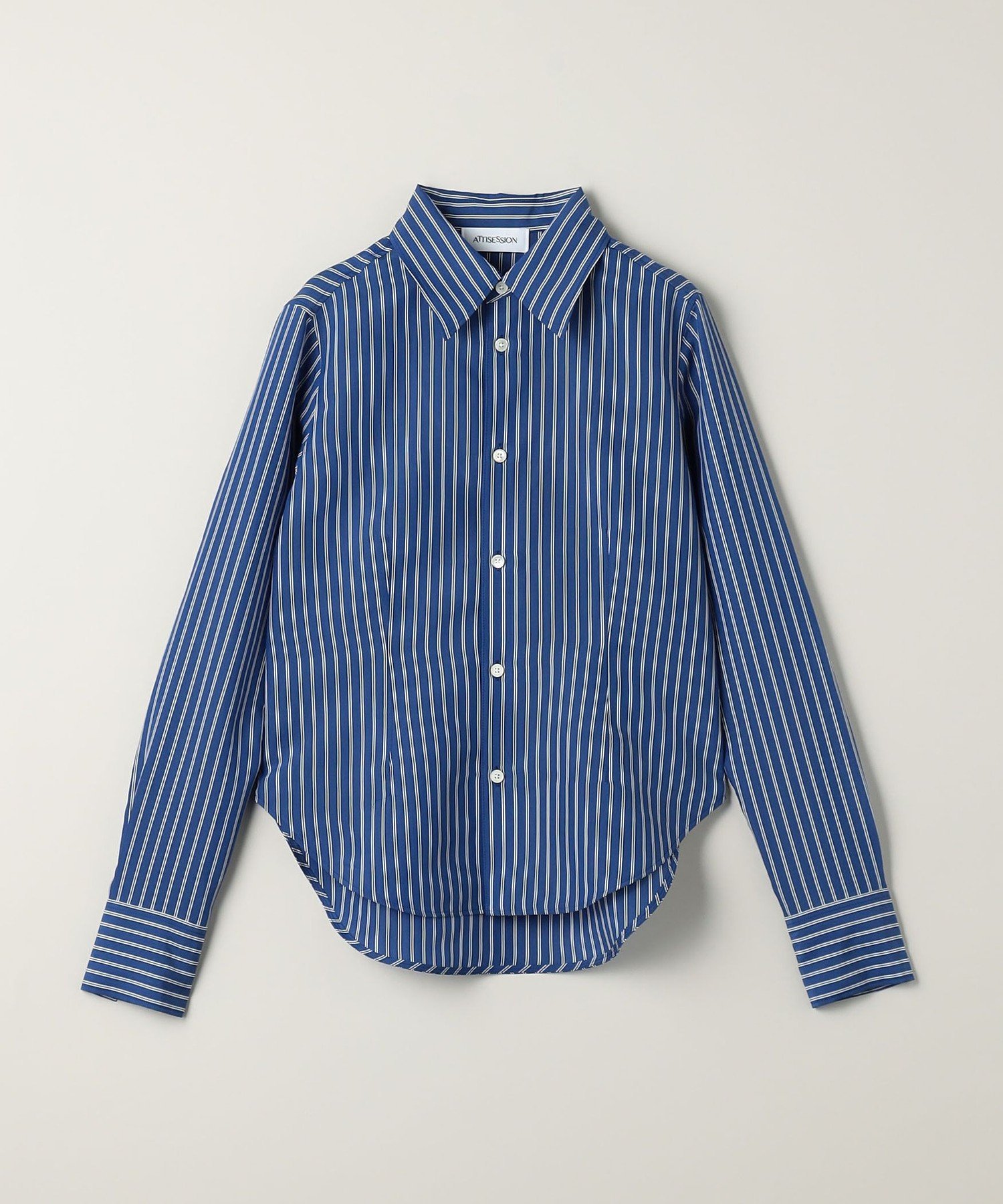 即日発送可＜ATTISESSION＞コットン ストライプ スリム シャツ ATTISESSION＞コットン ストライプ スリム シャツ
