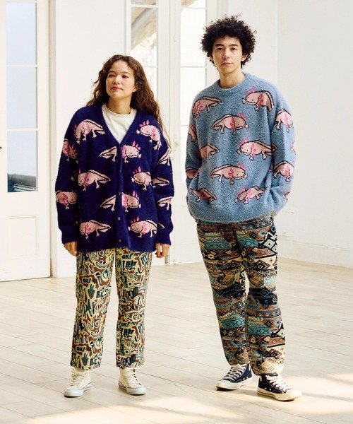 go slow caravan｜ウーパールーパーシャギー MIX ジャガードニット