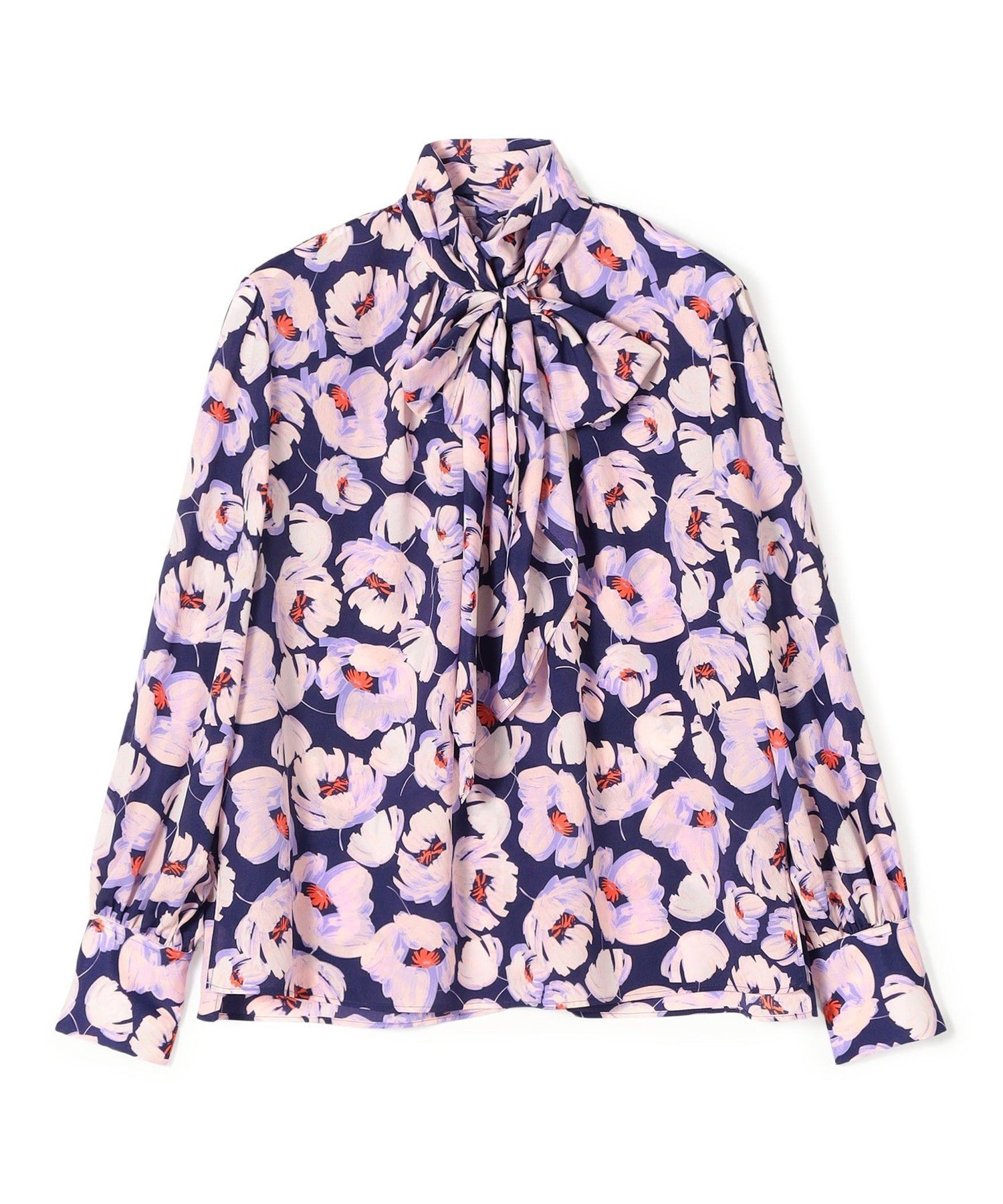 TOMORROWLAND｜フェザリーフラワープリント ボウタイブラウス