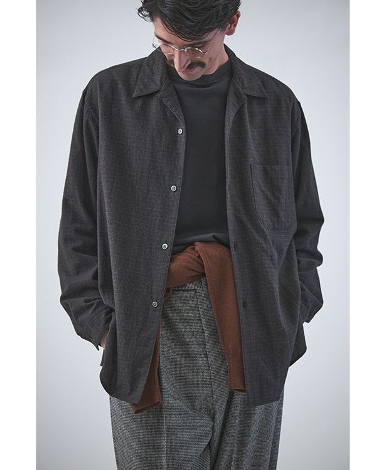 ＜Steven Alan＞ネル マイクロチェック オープンカラー シャツ BOX Steven Alan＞ ネル マイクロチェック オープンカラー シャツ BOX