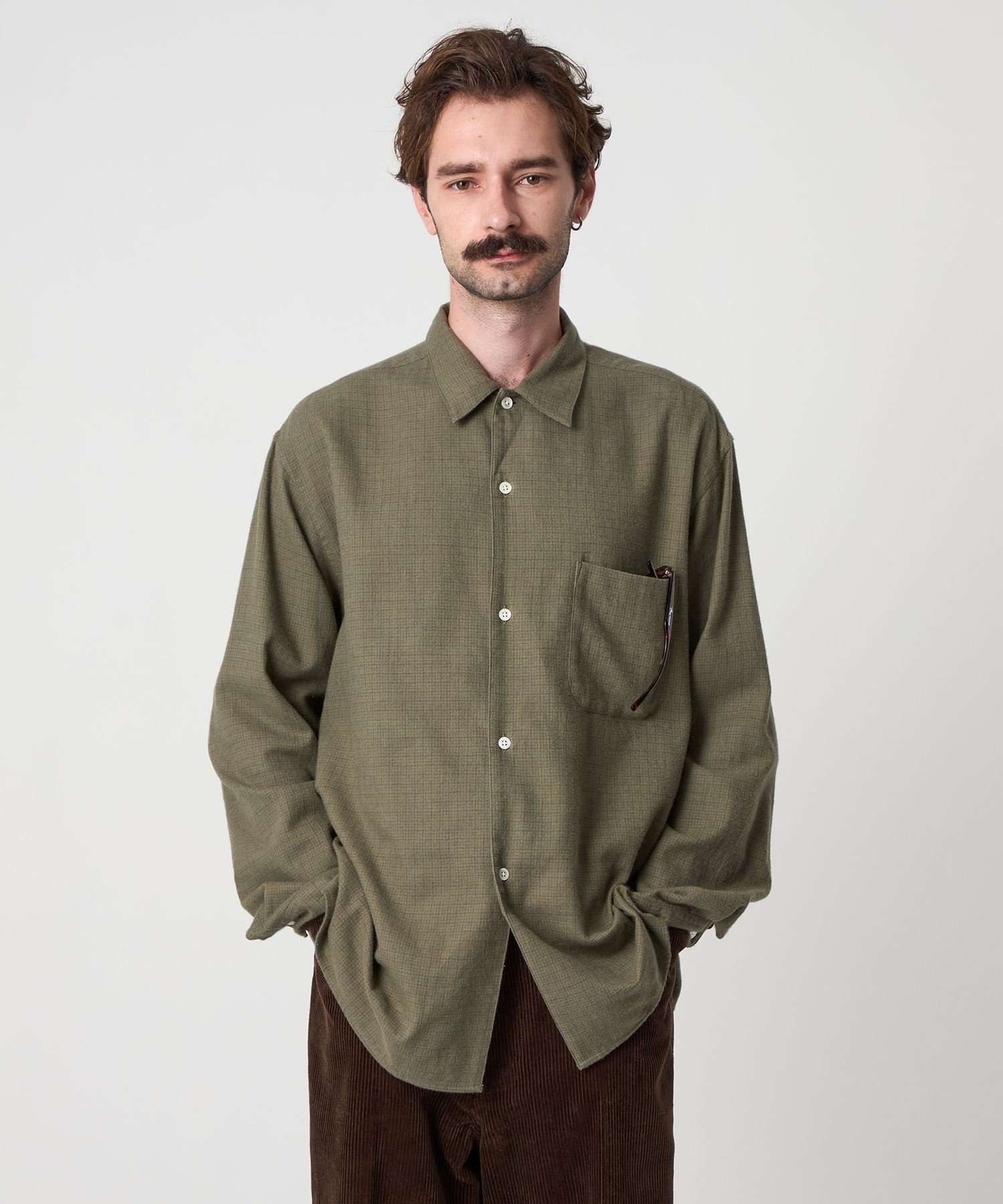 steven alan (e) 厚手 M ウール オープンカラーシャツ ボックス BEAUTY&YOUTH UNITED ARROWS｜<Steven Alan> ネル マイクロチェック