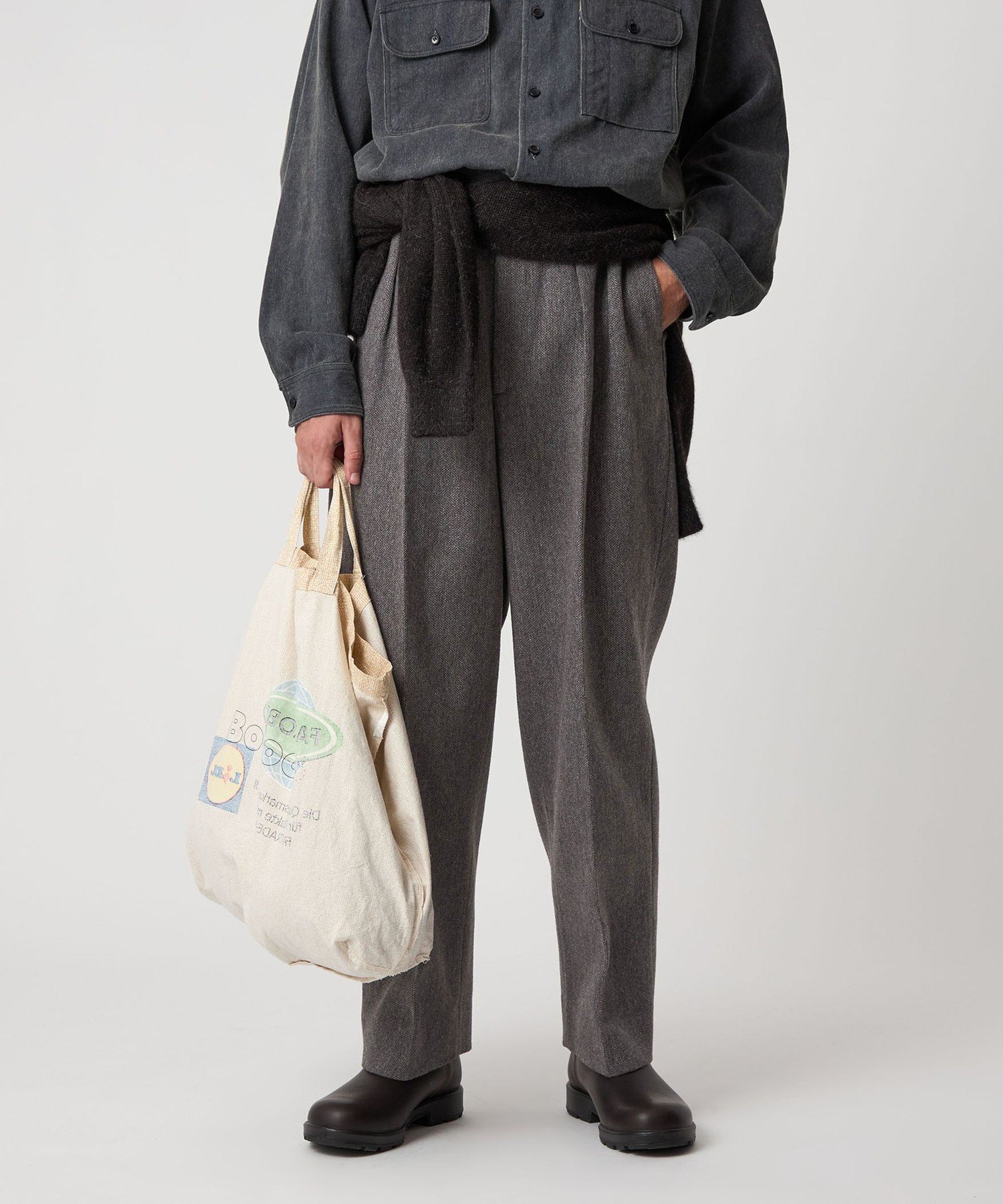 Steven Alanクッキークロス インツープリーツ ドレス トラウザーズ L STEVEN ALAN（スティーブンアラン） スラックス クッキークロス イン