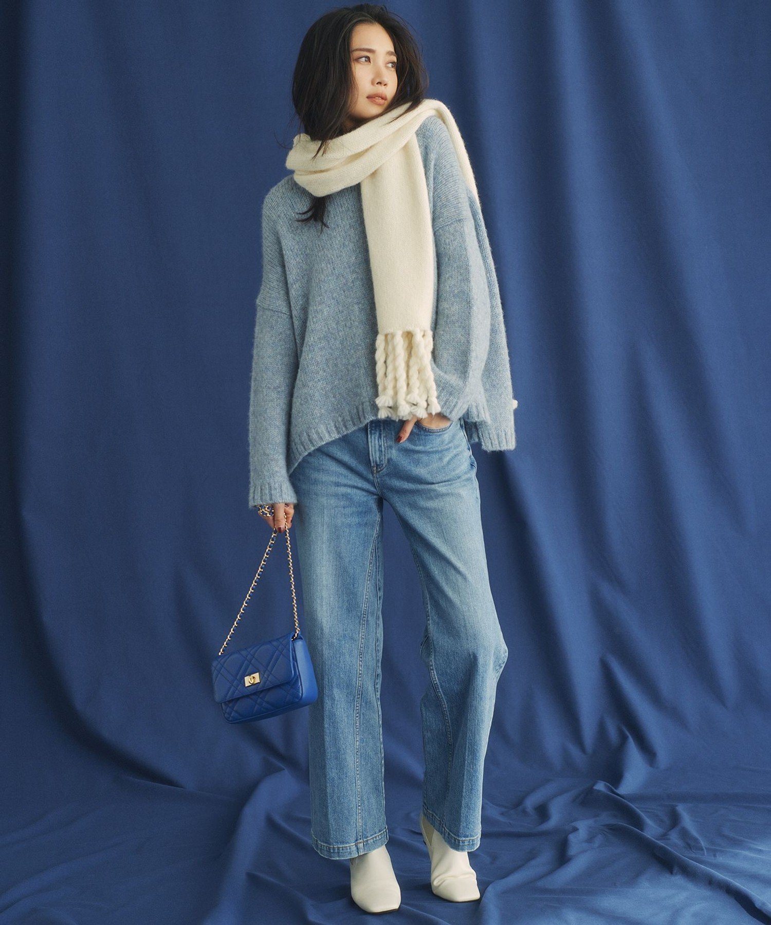 23区｜【滝沢眞規子さん着用】ベビーアルパカ クロップド ニット