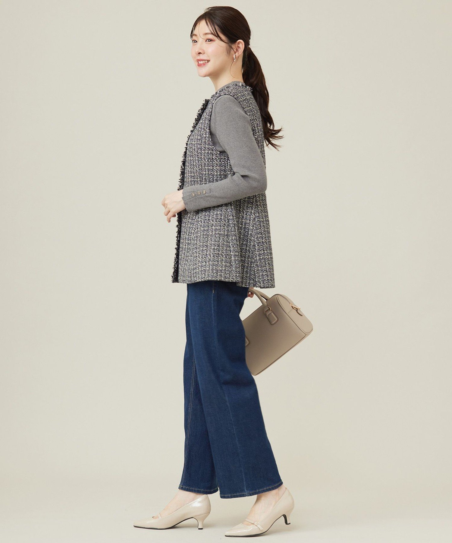 ANY SIS｜ファンシーツイードペプラム ジレ | Rakuten Fashion(楽天