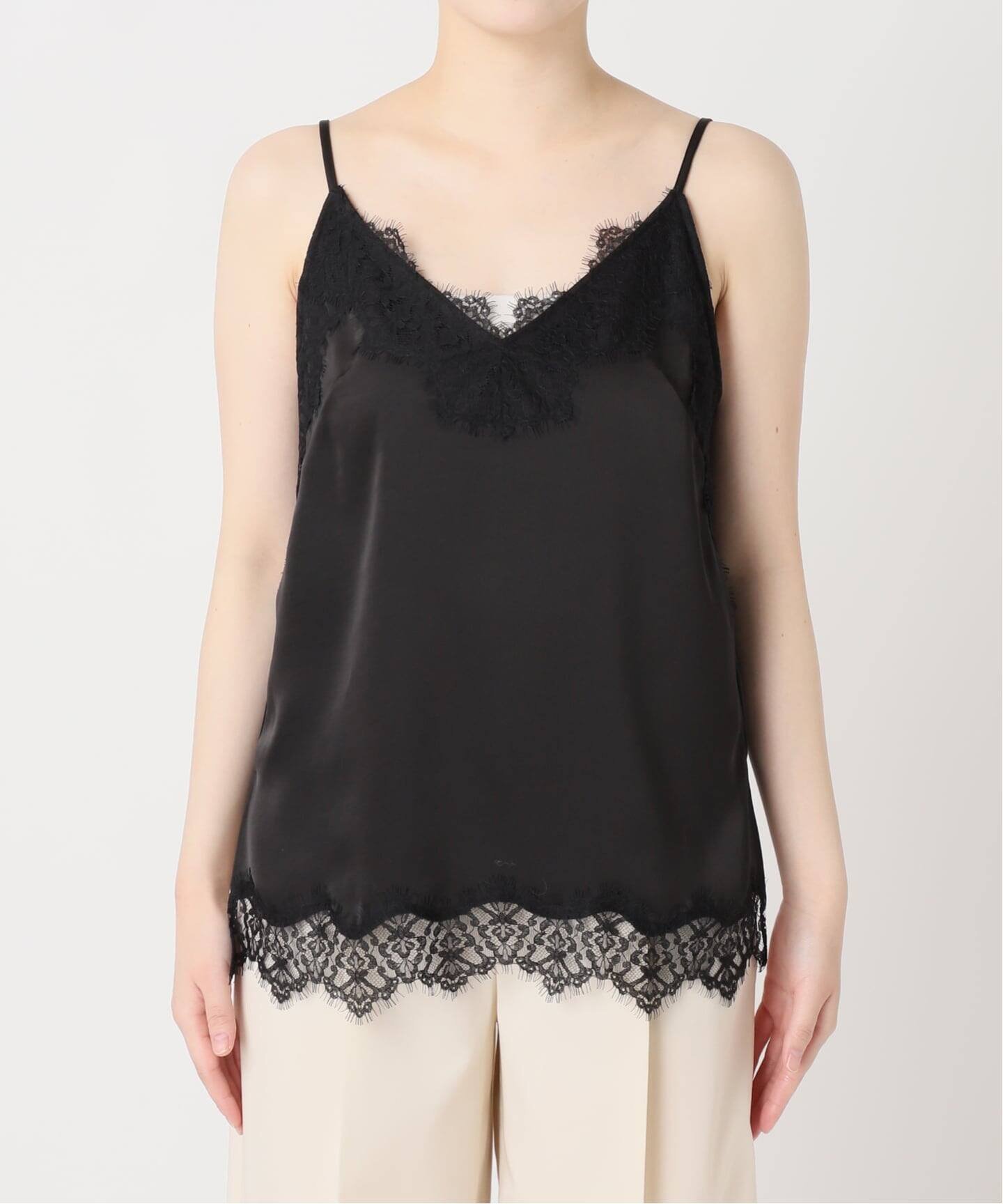 NOBLE｜《追加予約》リバーレーストリミングサテンキャミソール3