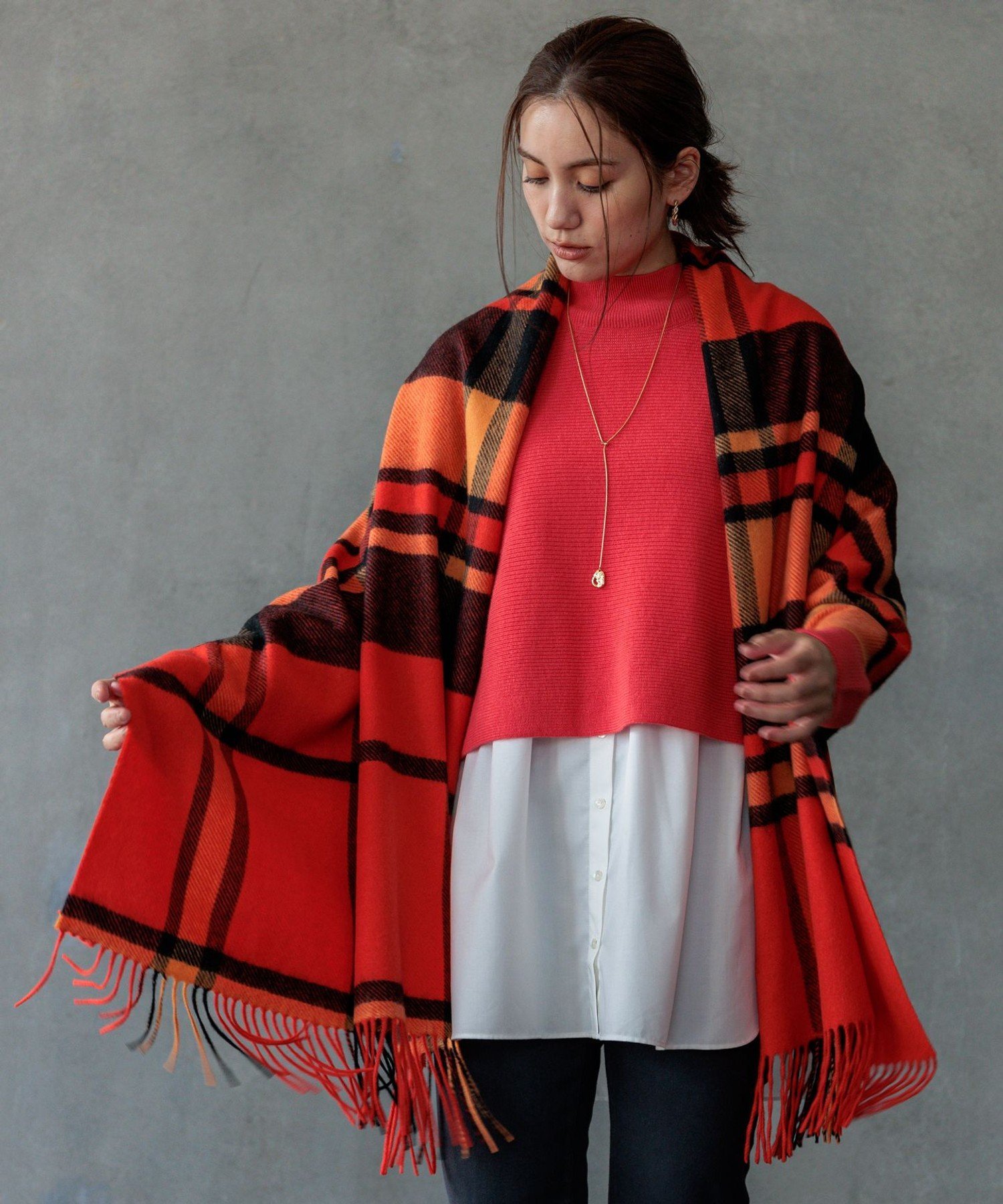 23区｜カシミヤ チェック ストール | Rakuten Fashion(楽天
