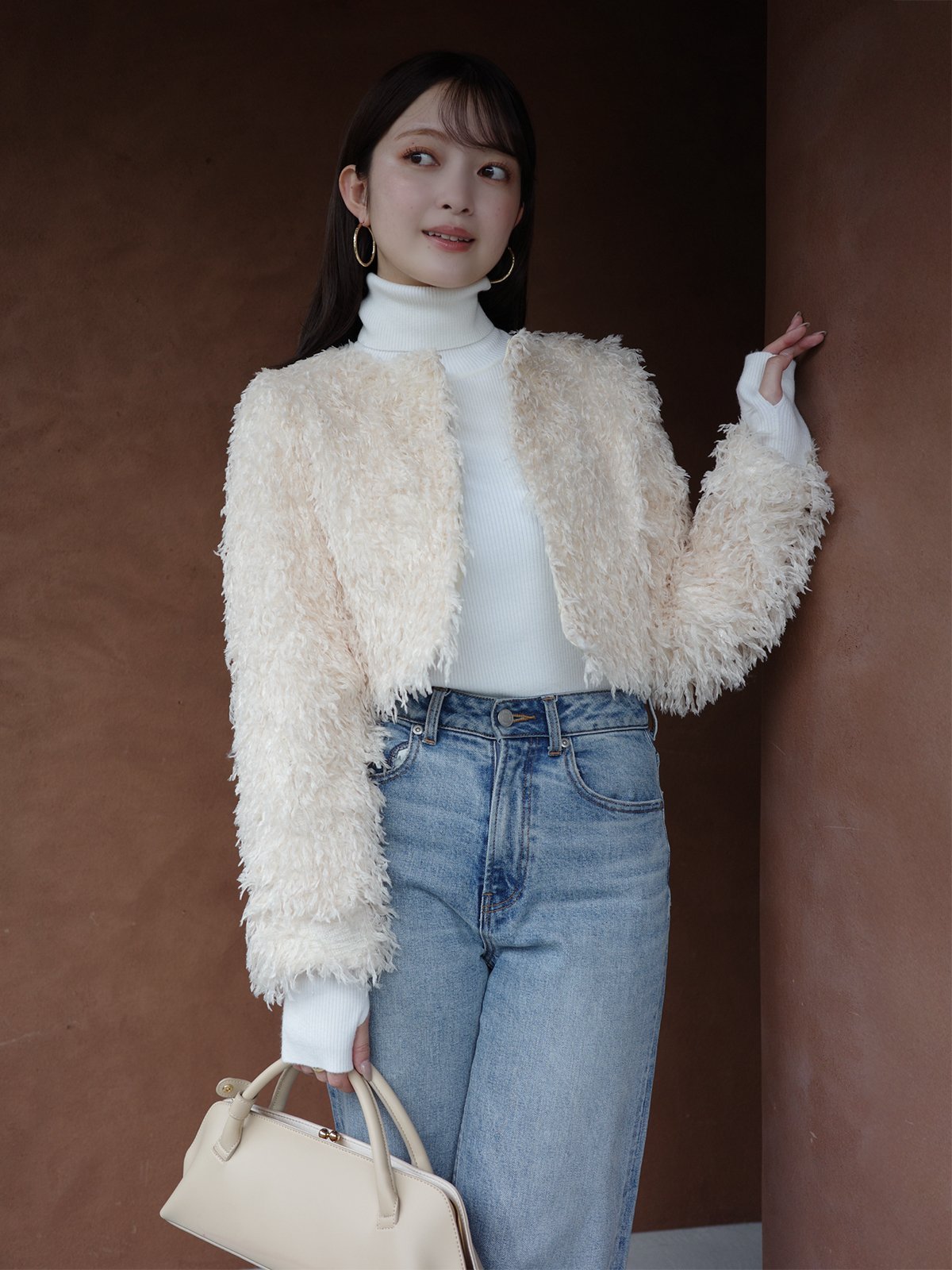 anuans｜ファンシーフェザーコンパクトジャケット | Rakuten Fashion