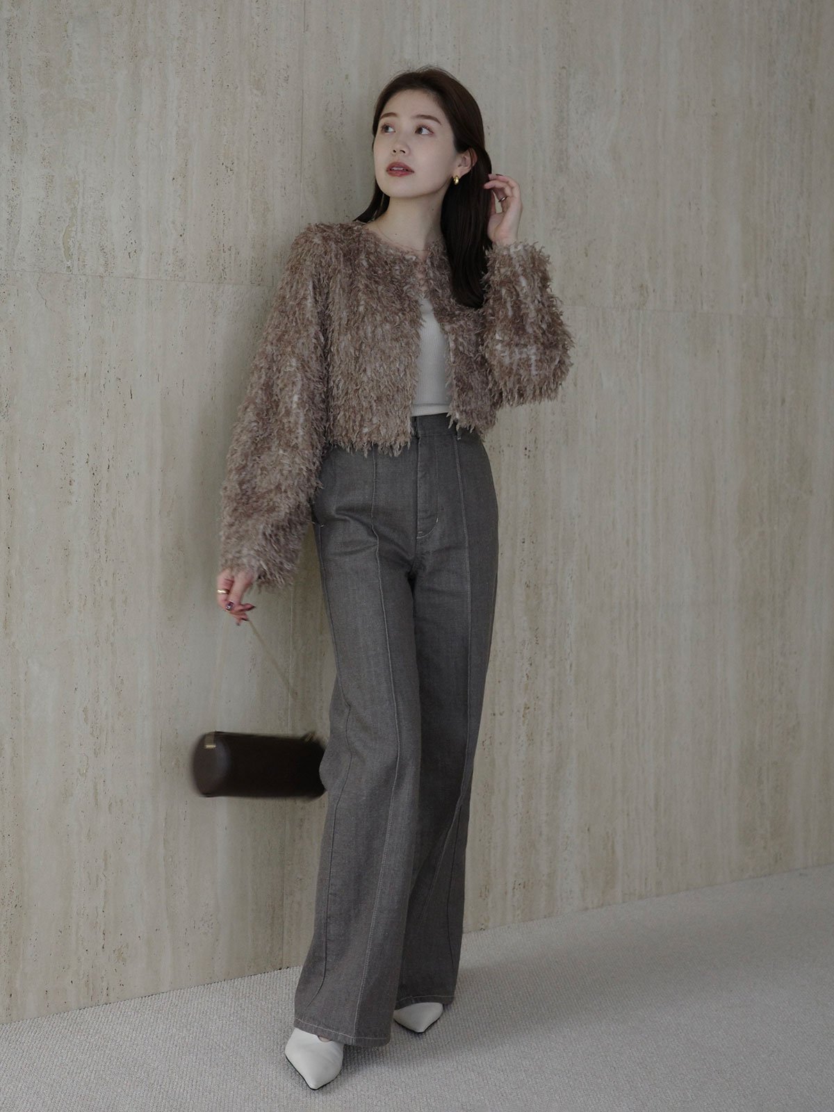 anuans｜ファンシーフェザーコンパクトジャケット | Rakuten Fashion