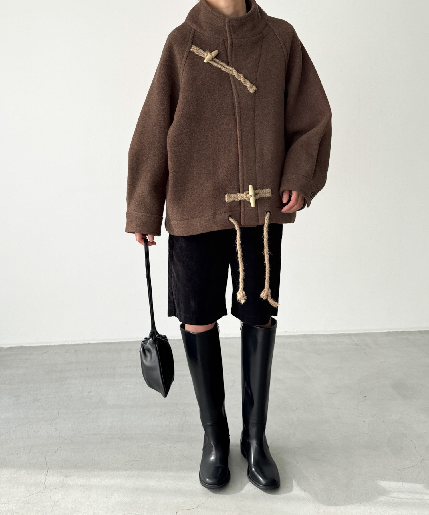 CANAL JEAN｜El mar ウールスタンドカラーダッフルジャケット