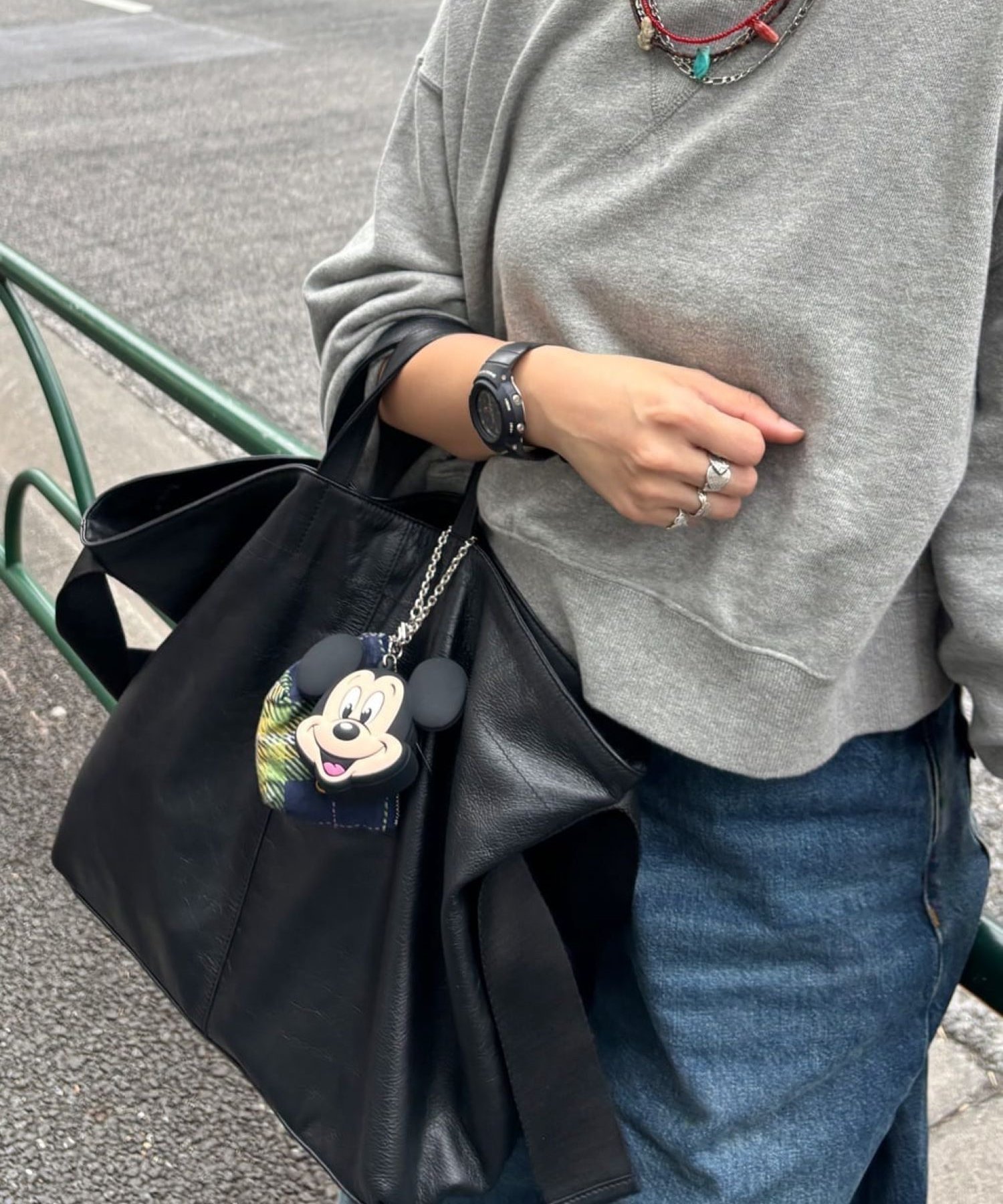 ear PAPILLONNER｜《牛革/A4サイズ対応》ワイドテープトートバッグ L