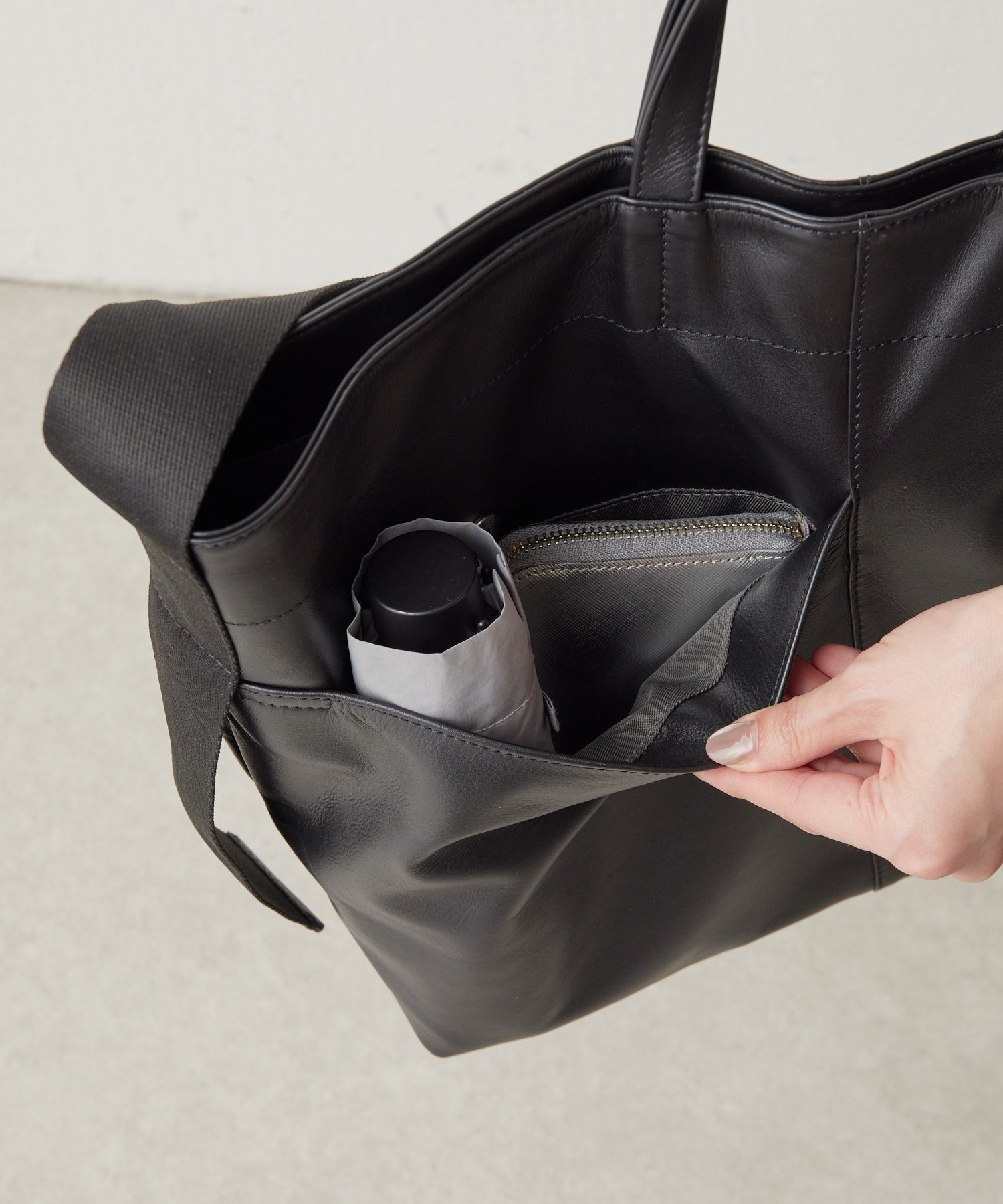 ear PAPILLONNER｜《牛革/A4サイズ対応》ワイドテープトートバッグ L