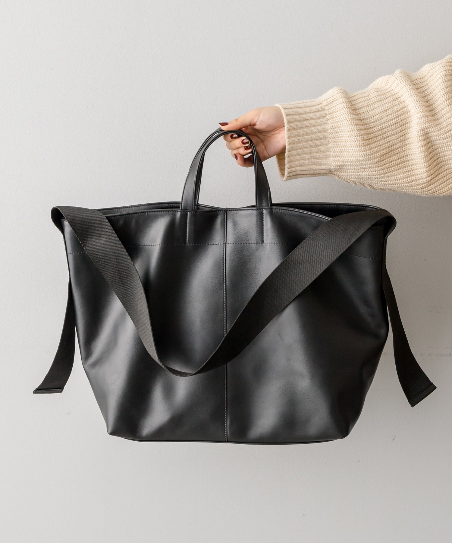 ear PAPILLONNER｜《牛革/A4サイズ対応》ワイドテープトートバッグ L