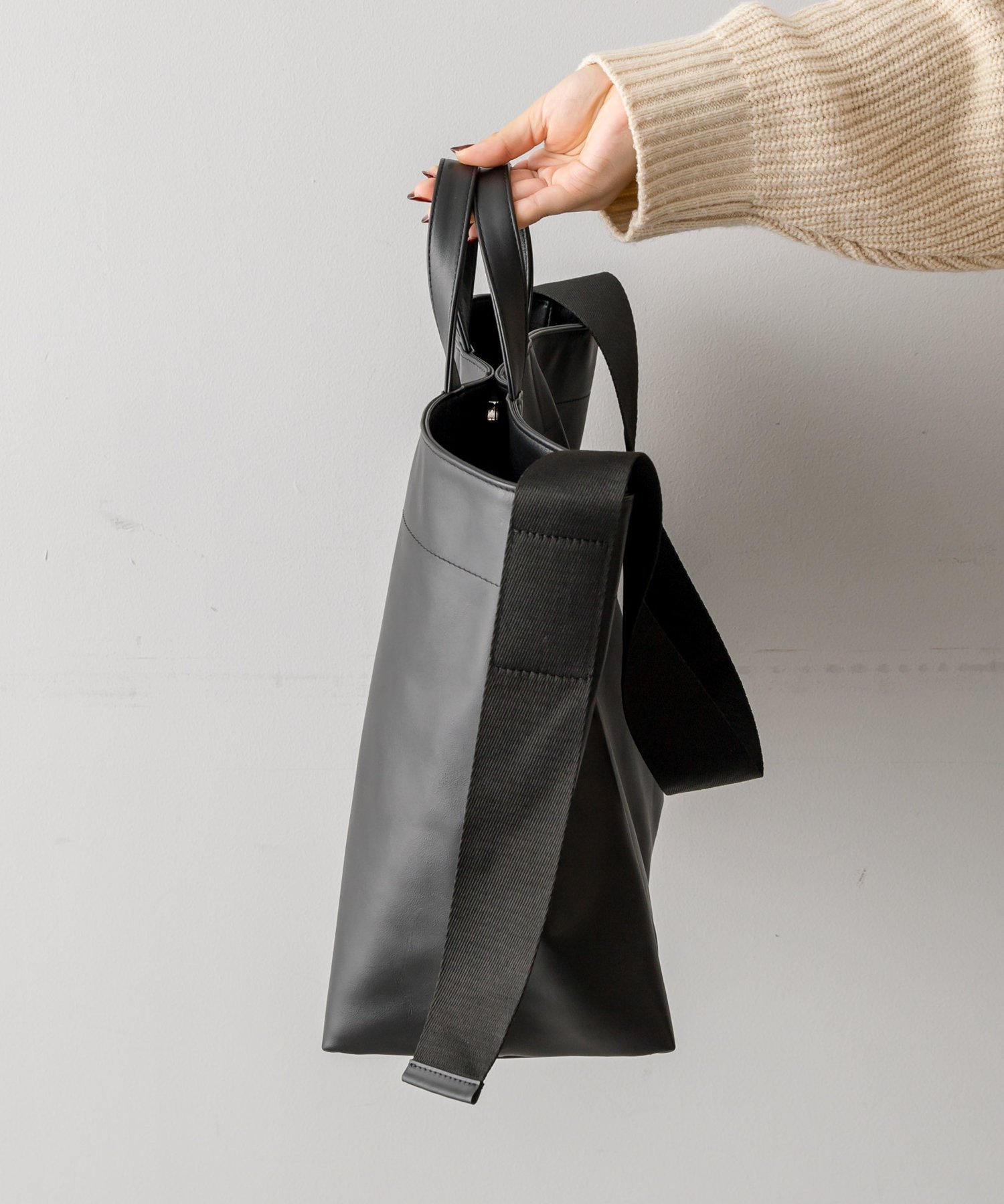 ear PAPILLONNER｜《牛革/A4サイズ対応》ワイドテープトートバッグ L