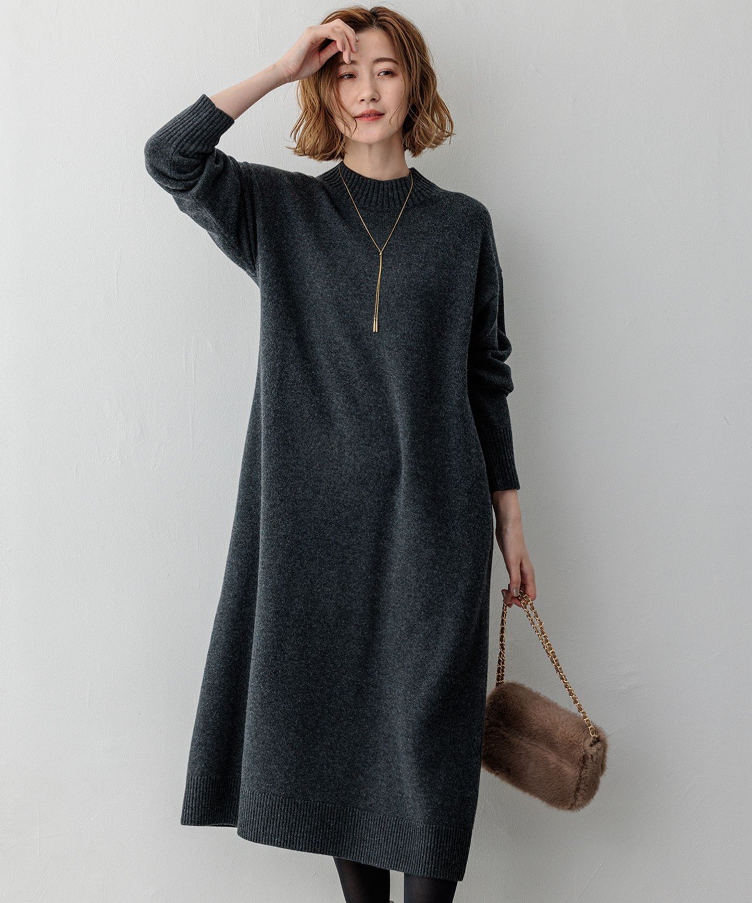 23区｜【洗える】カシミヤブレンド ニットワンピース | Rakuten