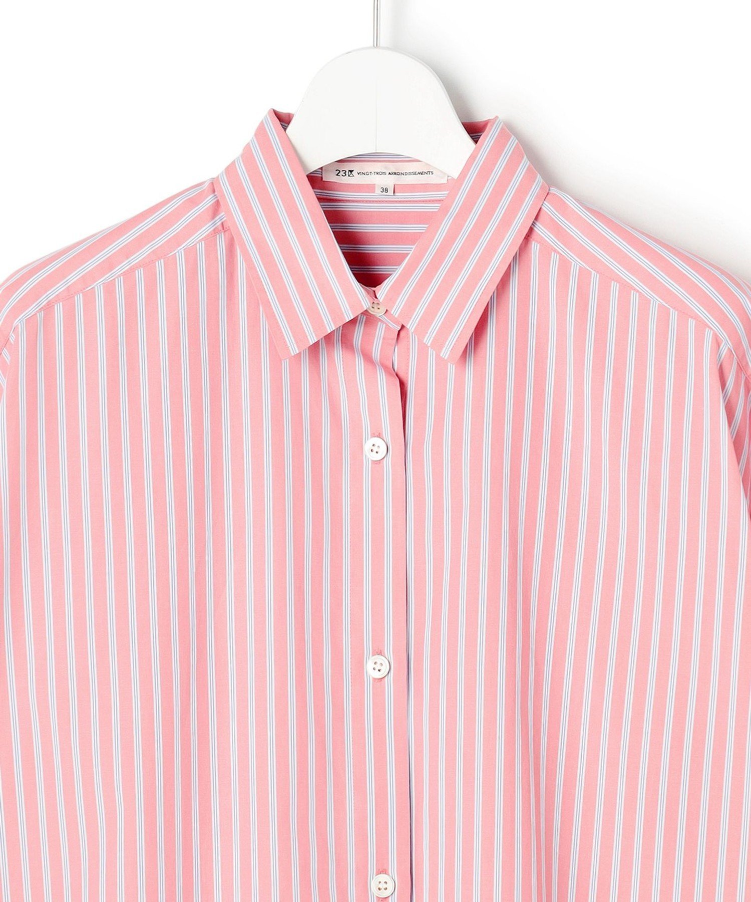 23区｜CANCLINI レギュラーカラー ストライプ クロップドシャツ