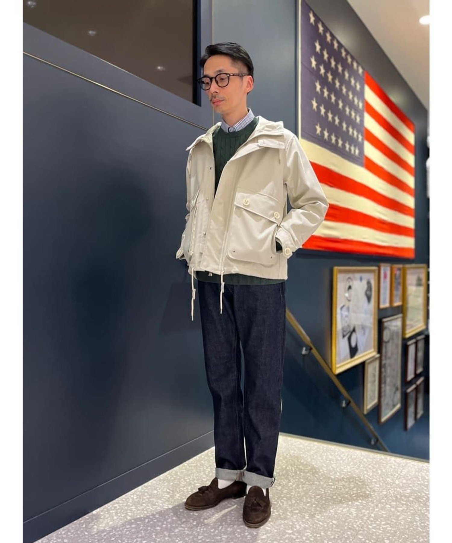 Brooks Brothers｜コットンブレンド フーデッド ウィンドブレーカー