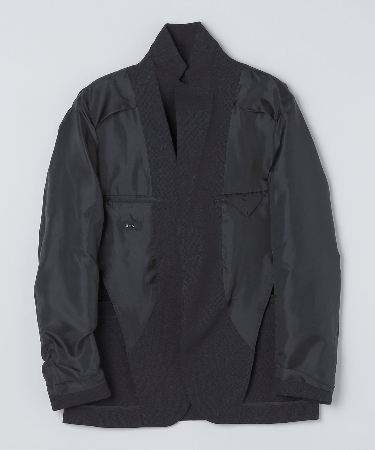 SHIPS イージーセットアップ 未使用 L チャコールグレー ストレッチ SHIPS（シップス） セットアップ 「WEB限定」SHIPS:「手洗い可能