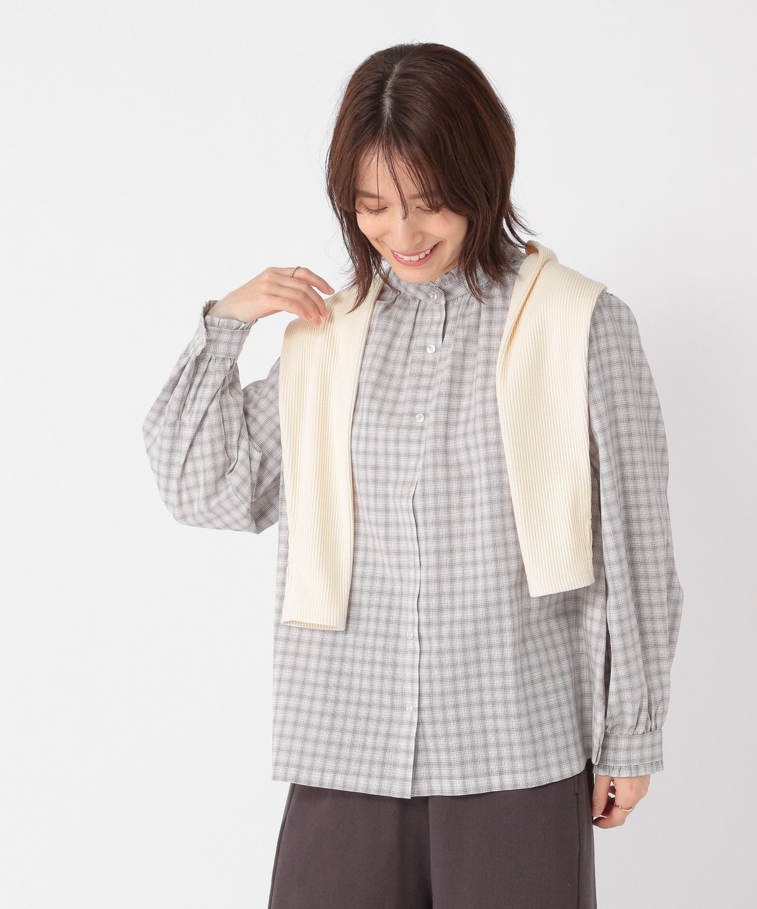 studio CLIP｜シングルガーゼ襟フリルブラウス | Rakuten Fashion(楽天