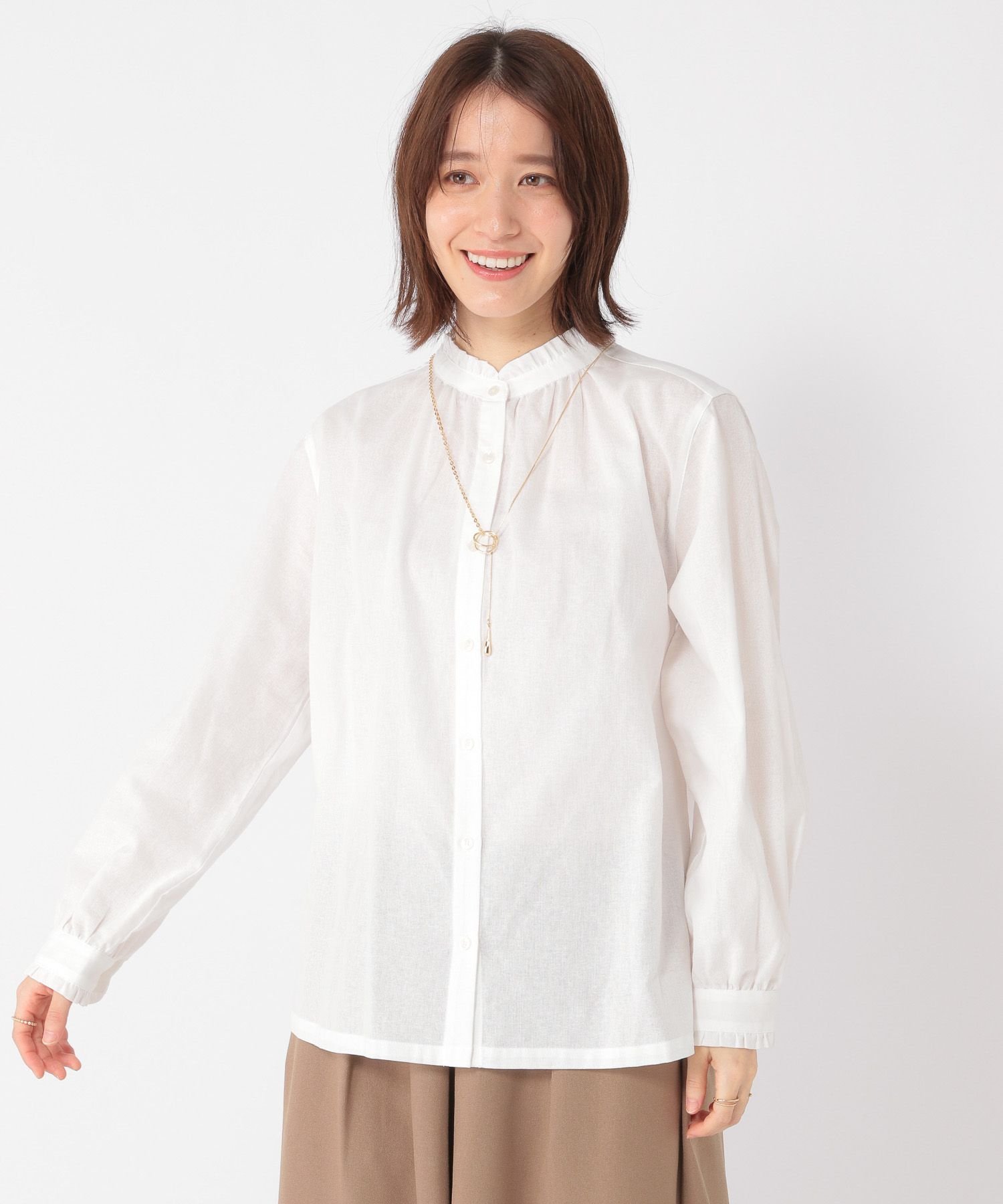 studio CLIP｜シングルガーゼ襟フリルブラウス | Rakuten Fashion(楽天