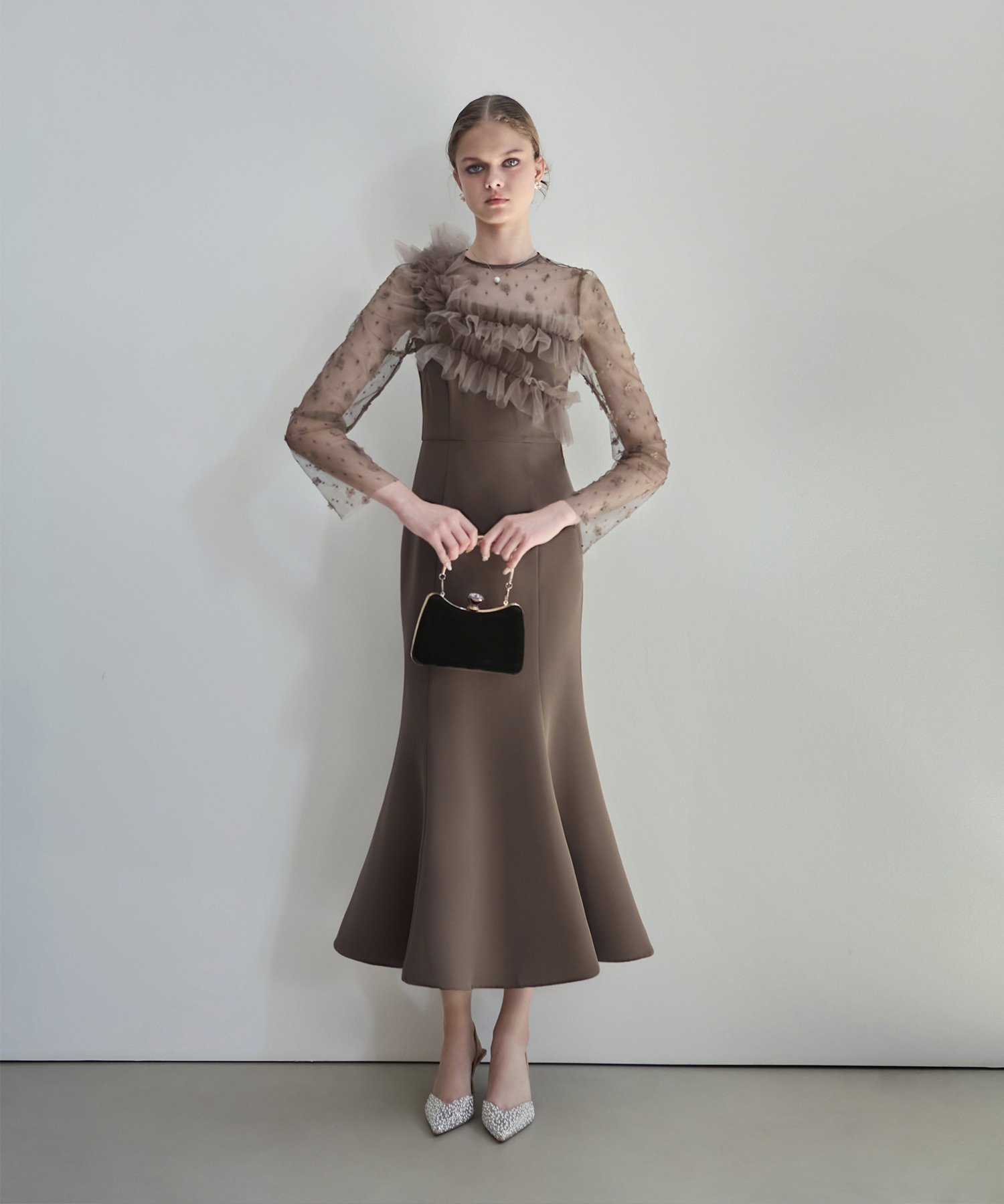 Leja｜Leja-フラワーモチーフアシンメトリーチュールマーメイド