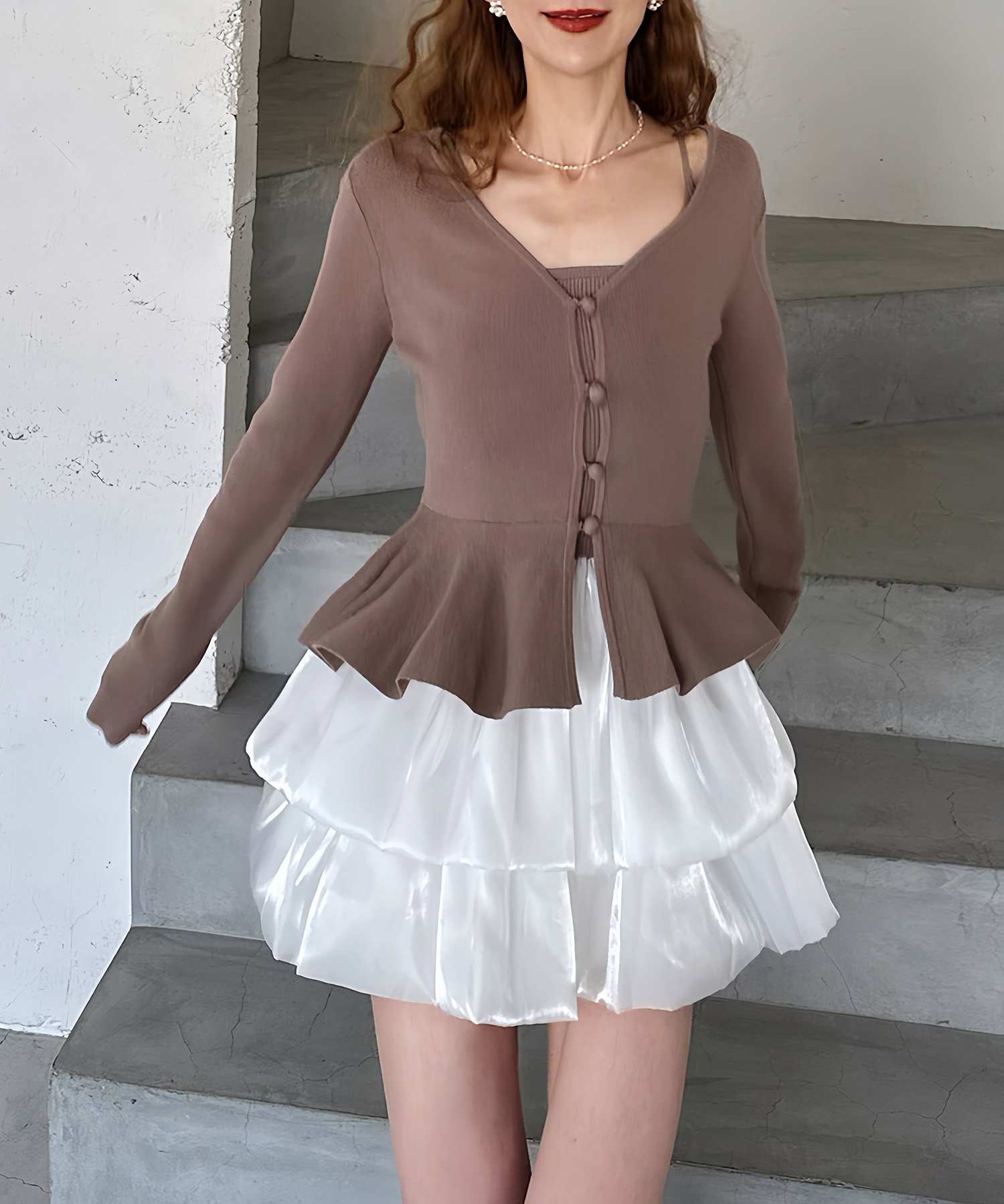 ROYAL PARTY｜ドッキングペプラムニットアンサンブル | Rakuten