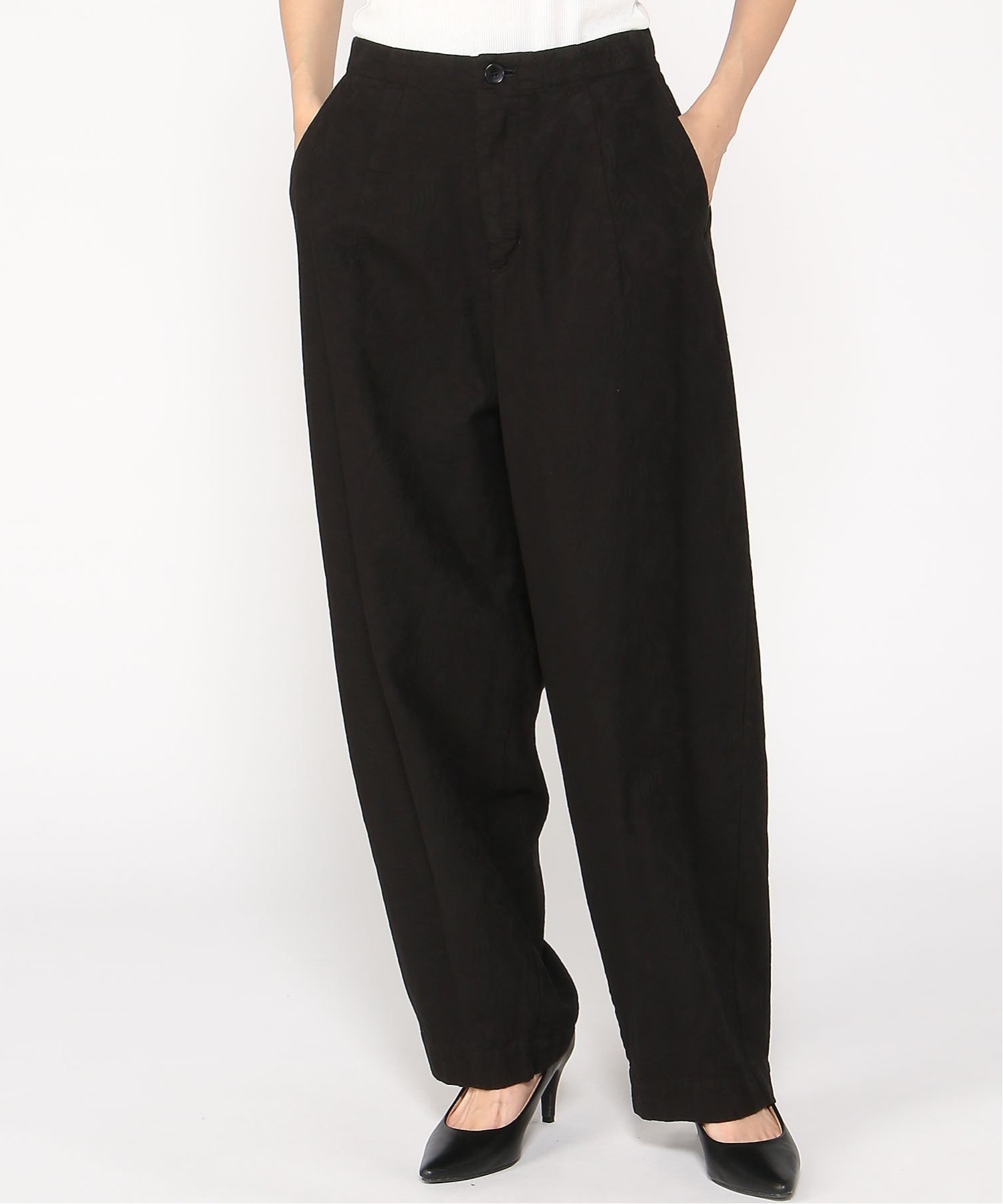 pas de calais｜pas de calais ピースデニム 針葉樹ジャカード ワイド