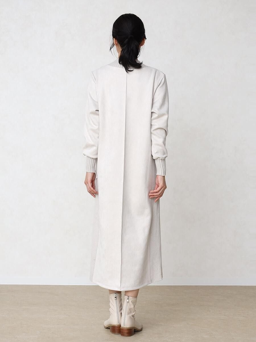 LASUD｜フェイクスエード×リブハイネックワンピース | Rakuten Fashion