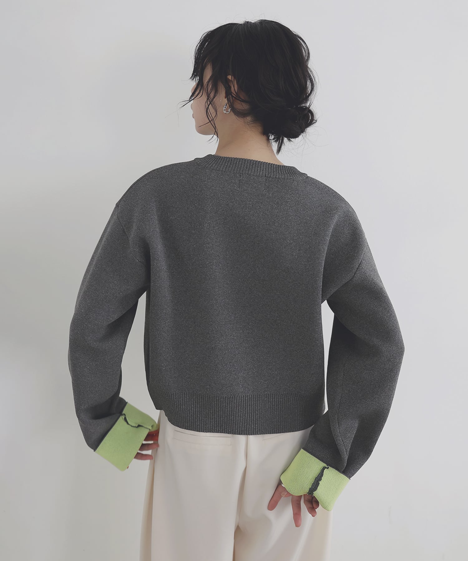 LIAN｜バイカラーニットカーディガン | Rakuten Fashion(楽天