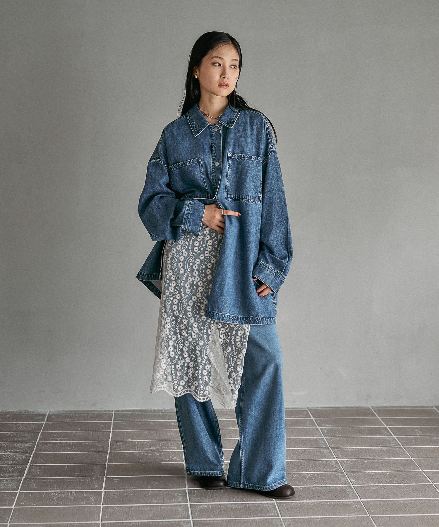 LEPSIM｜フリンジパッチ/BIGデニムシャツ | Rakuten Fashion(楽天