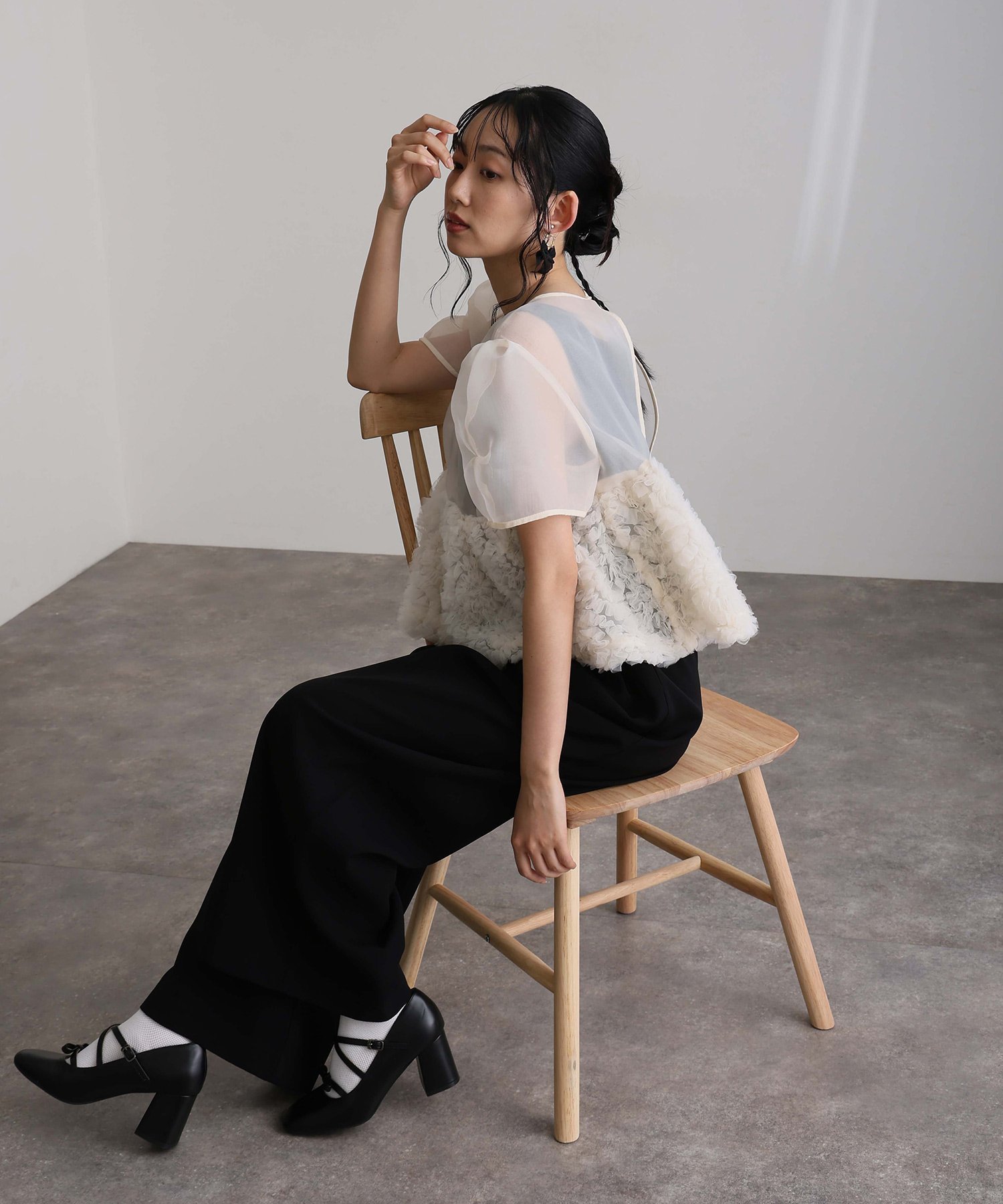 PourVous｜ペプラムセットアップパンツドレス 2点セット 結婚式